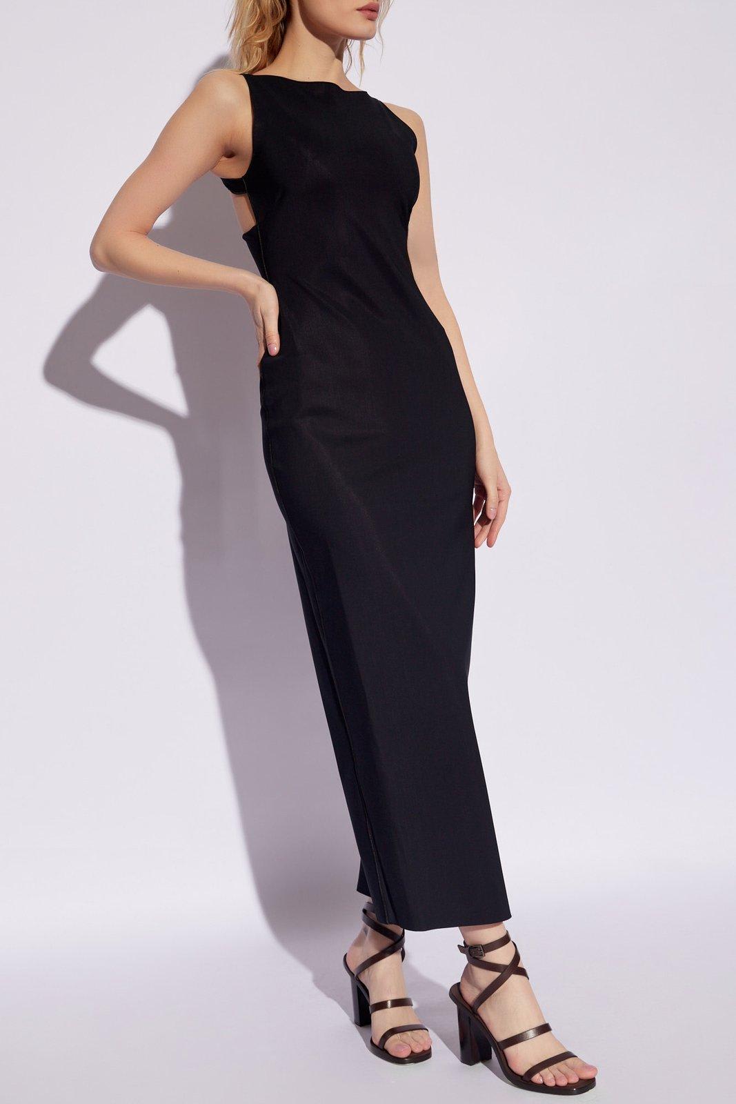 Shop Emporio Armani Sleeveless Dress In Black