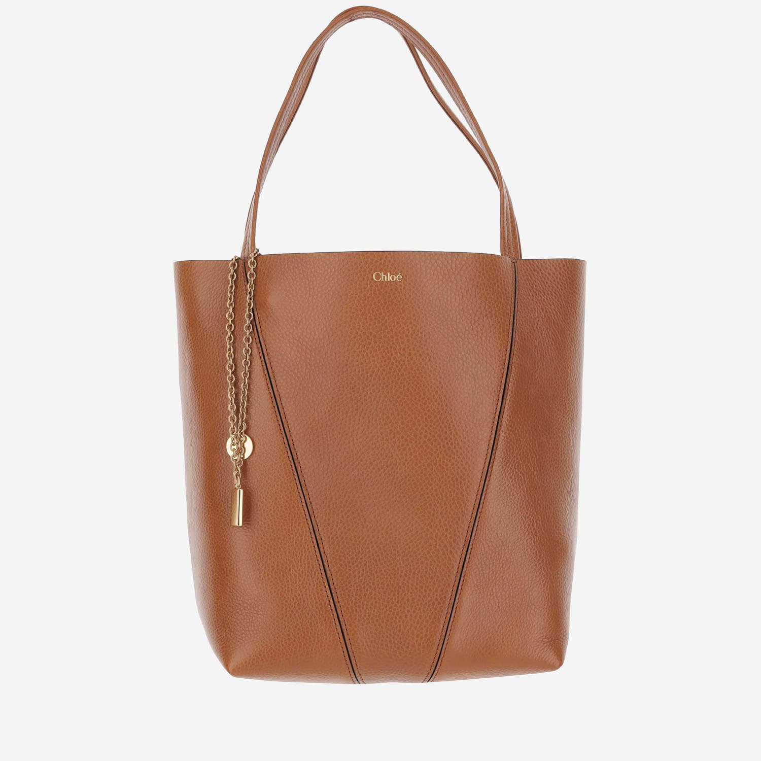 Chloé Spin Tote Bag In Garnet Leather