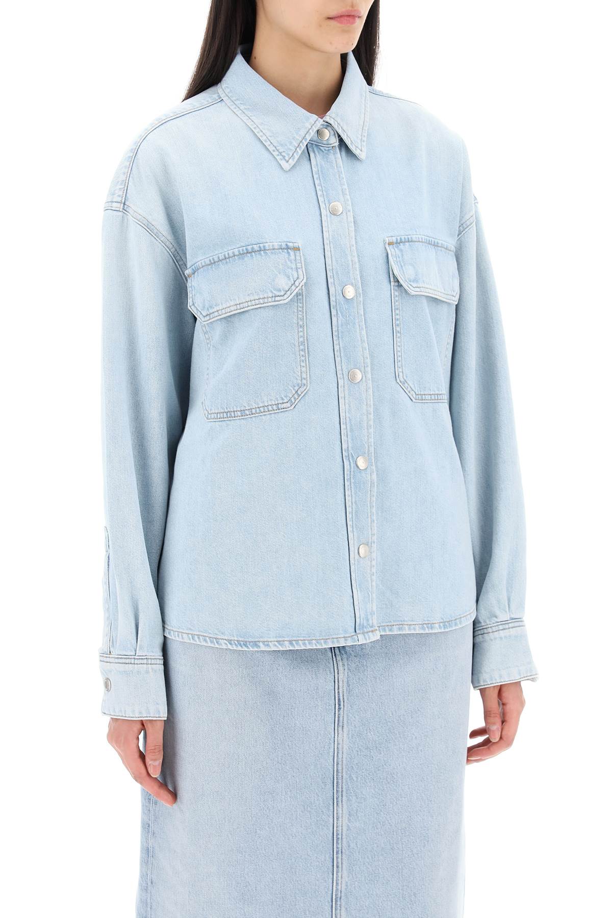 Shop Agolde S Denim Shirt In Tension (blue)