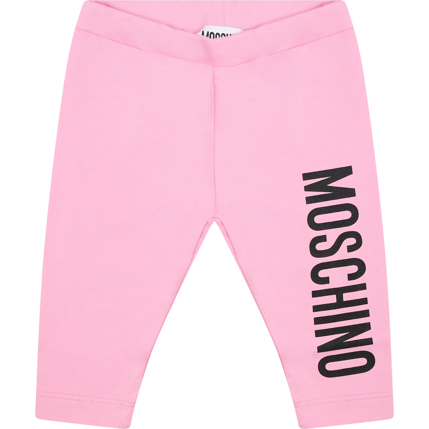 Moschino Kids' Pink Leggings For Baby Girl With Logo