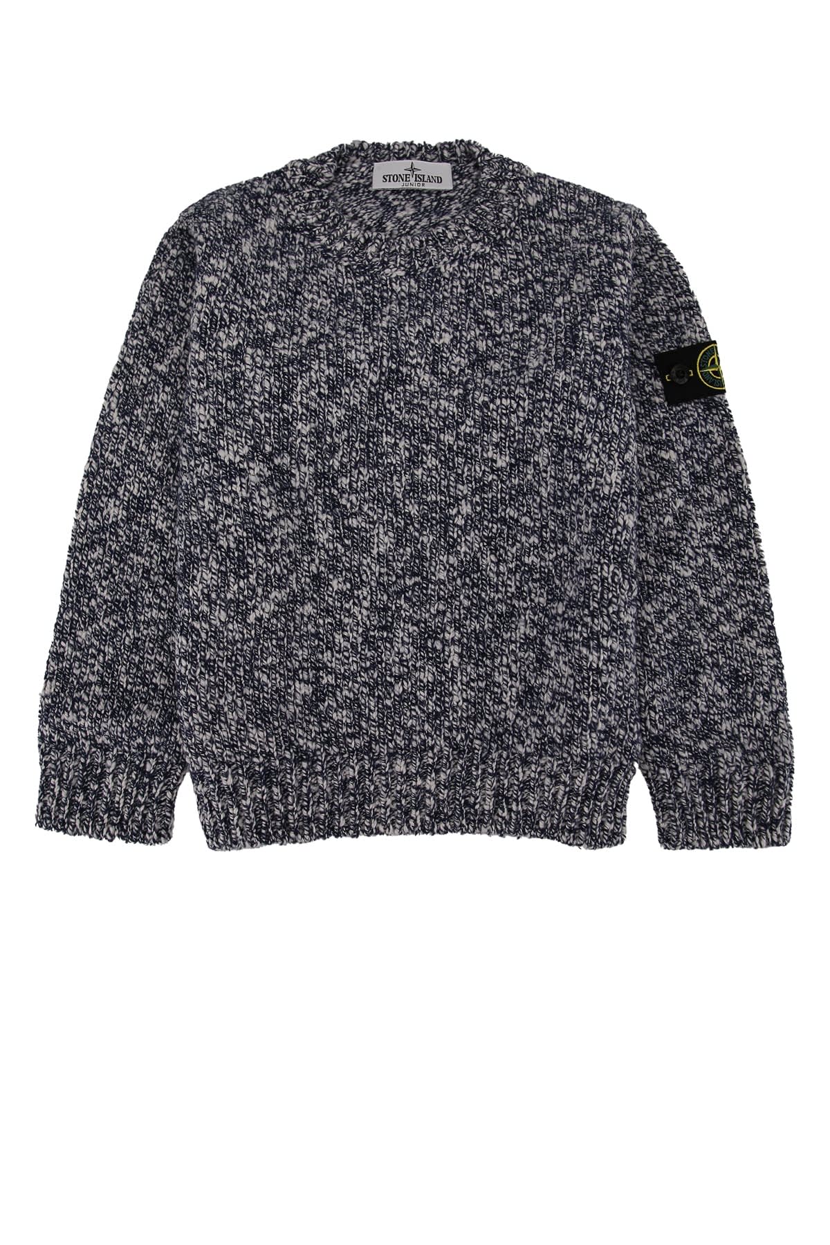 Stone Island Speckled Crew-neck Sweater In Gray