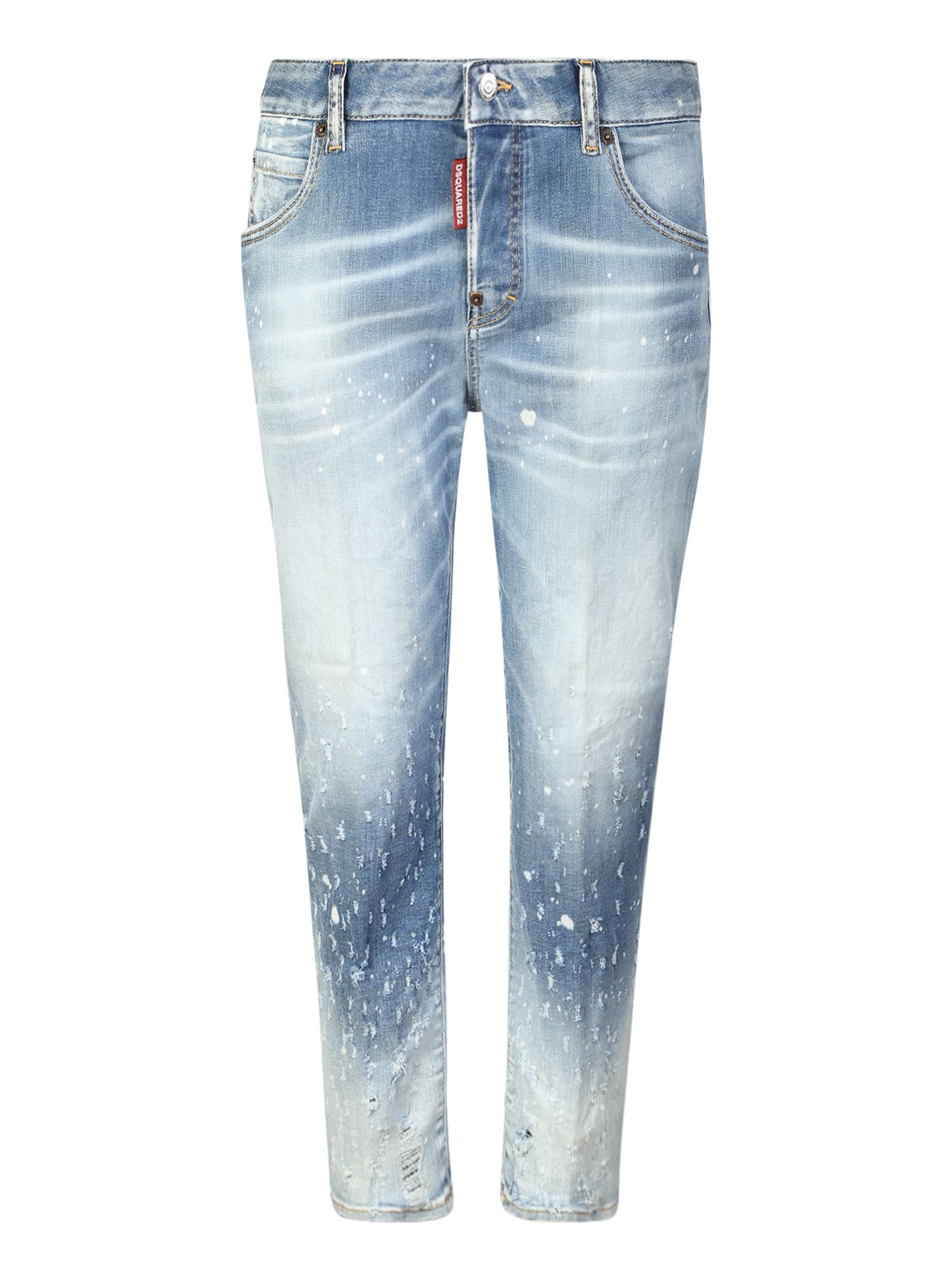 Distressed Effect Cropped Skinny Jeans