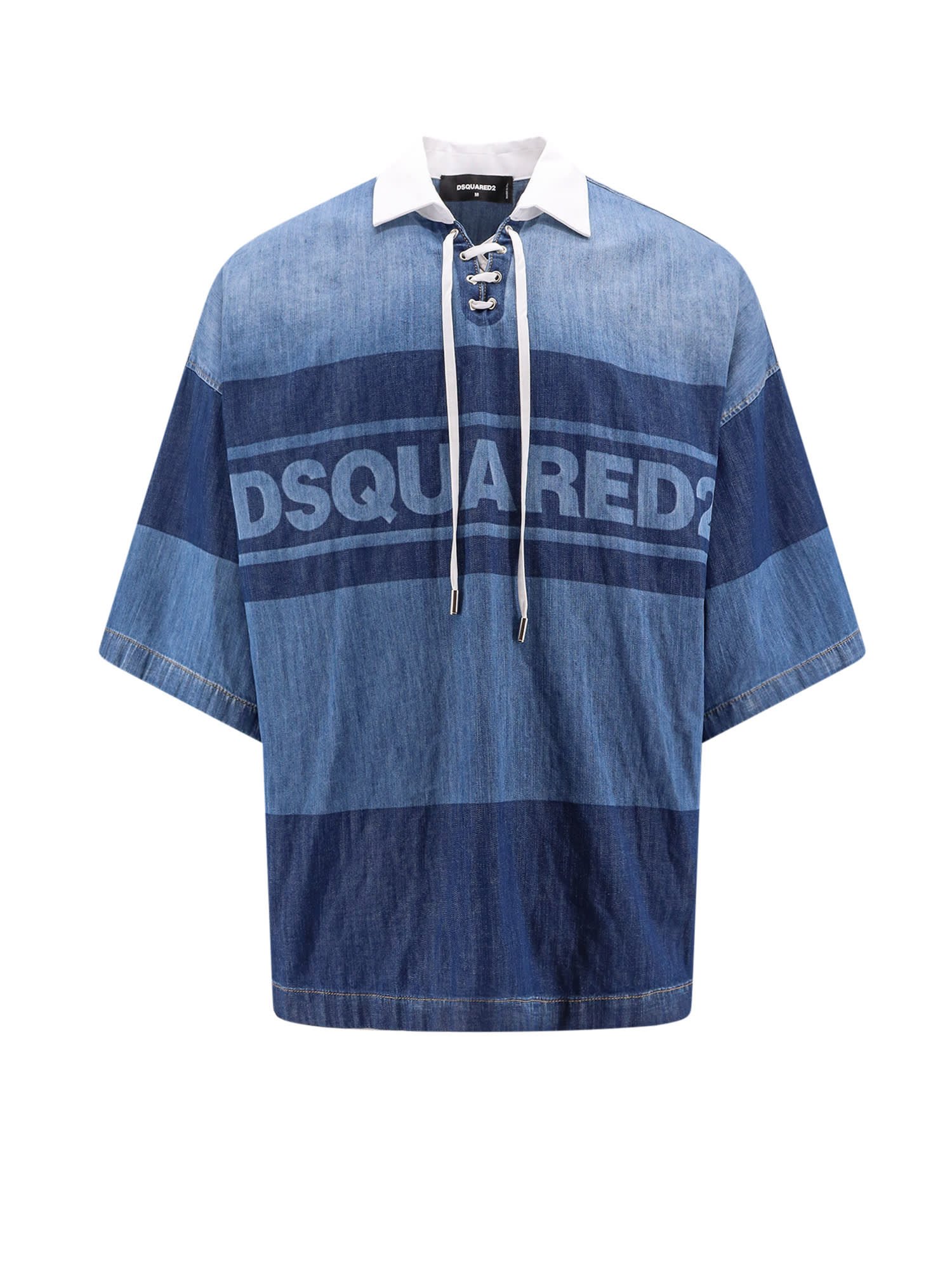 DSQUARED2 DENIM RUGBY POLO SHIRT