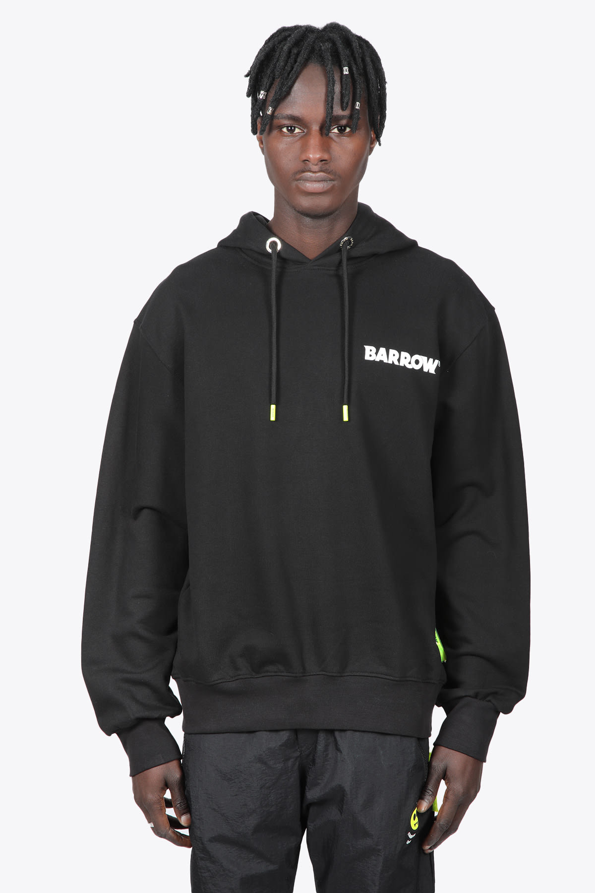 Barrow Hoodie Unisex Black cotton hoodie with smile print at back