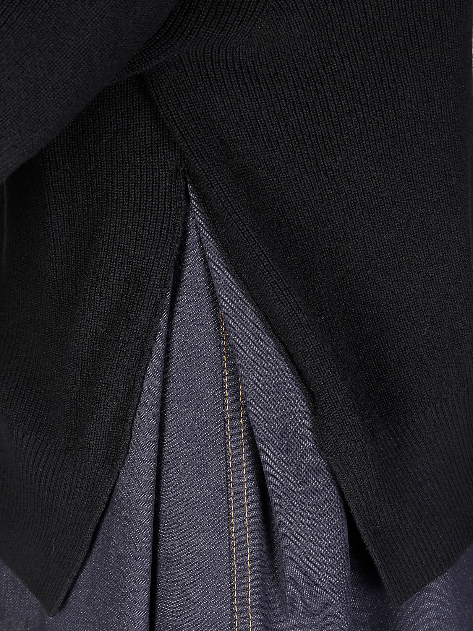 Sacai Patchwork Sweater Sweaters And Cardigans Blue In Black