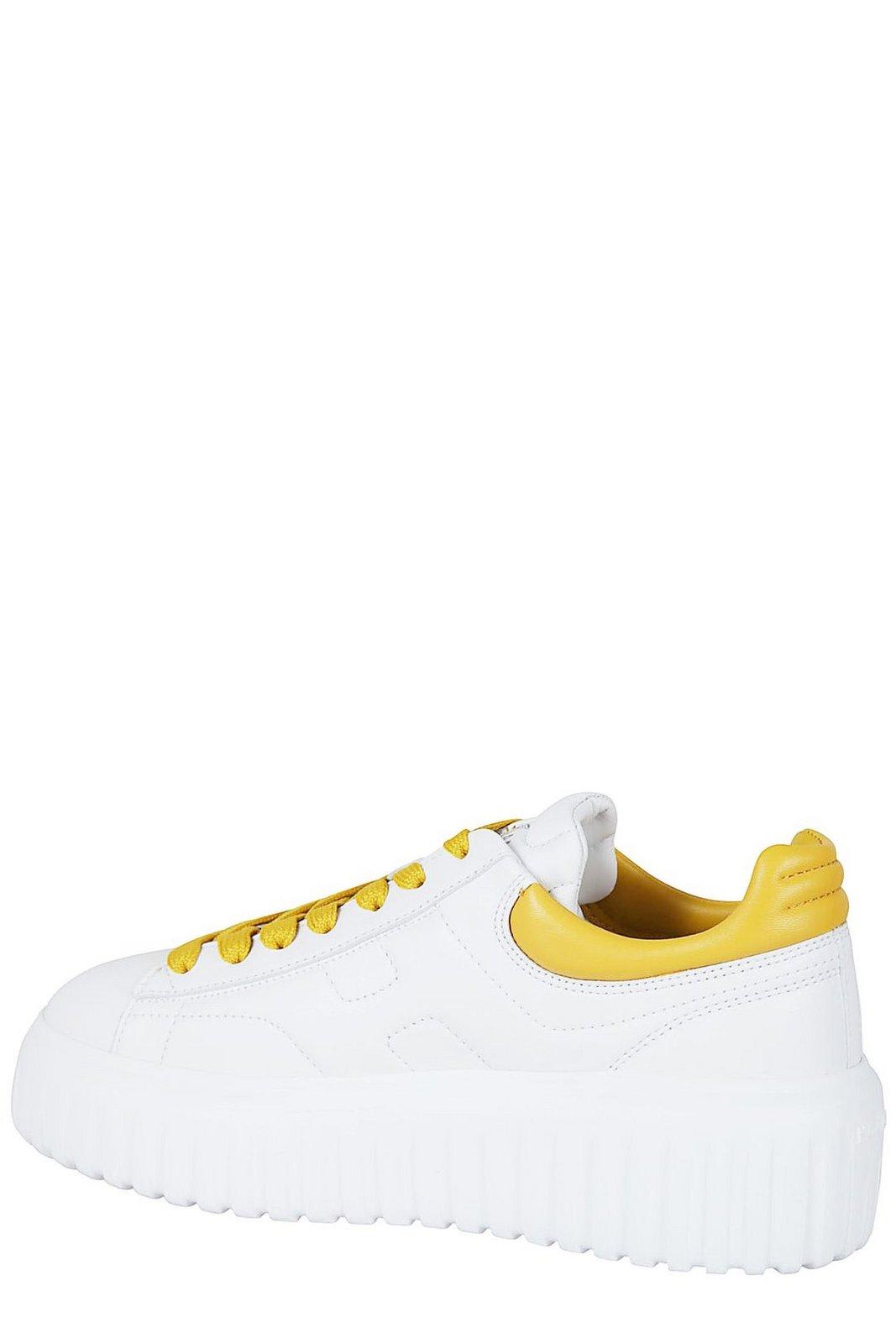 Shop Hogan Platform Low-top Sneakers In N Bianco Giallo