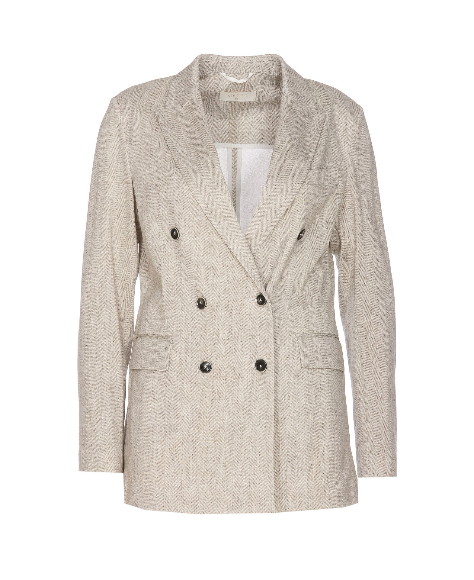 Shop Circolo 1901 Double Breasted Jacket In Beige