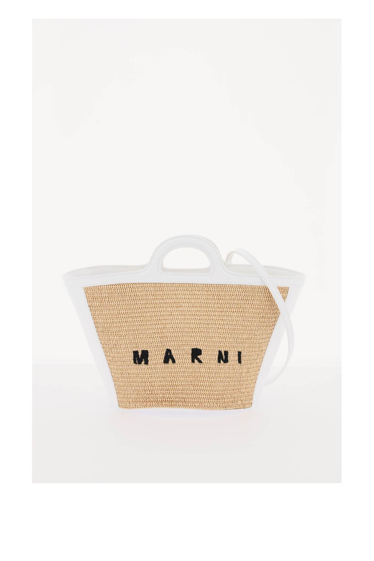 Shop Marni Tropicalia Small Handbag In Sand Storm Lily White (beige)