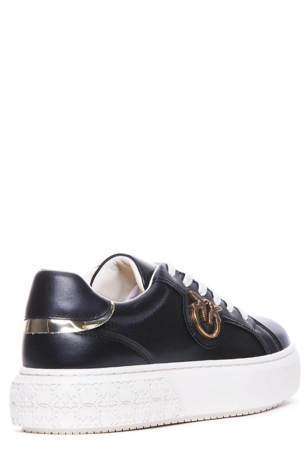 Shop Pinko Round-toe Lace-up Sneakers