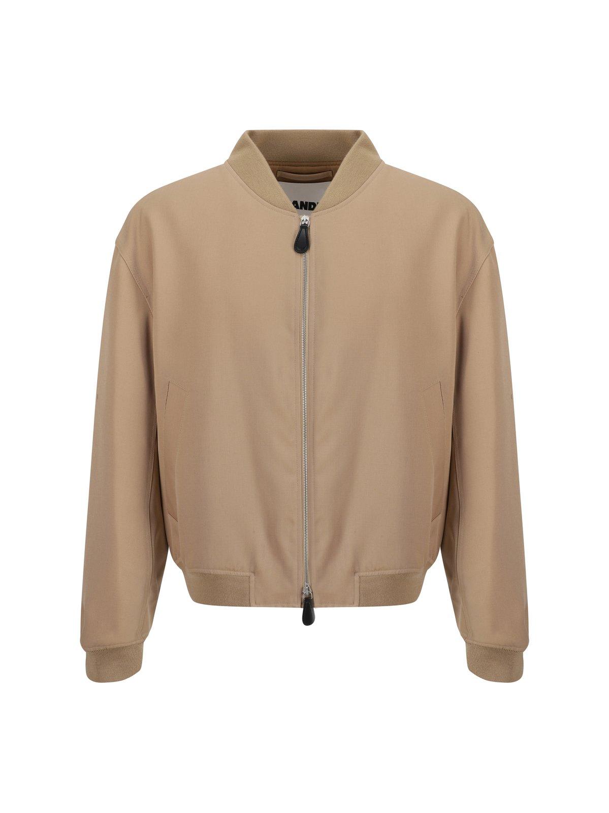 Shop Jil Sander Padded Bomber Jacket In Cammello