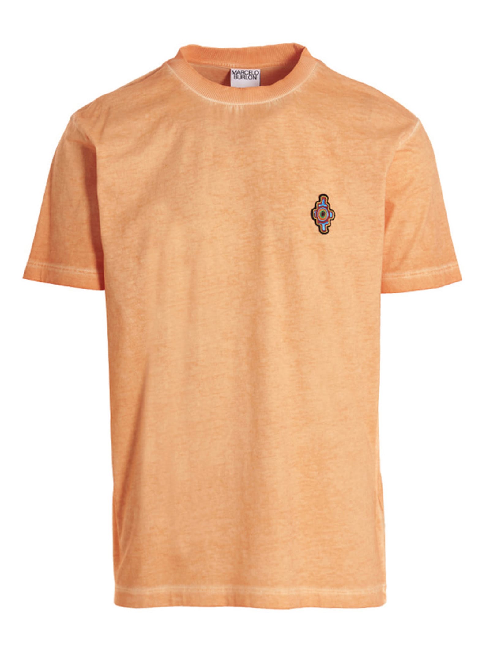 Shop Marcelo Burlon County Of Milan Sunset Cross T-shirt In Orange