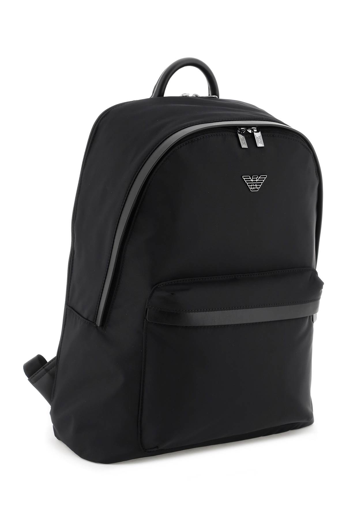 Shop Giorgio Armani Recycled Nylon Backpack  In Black