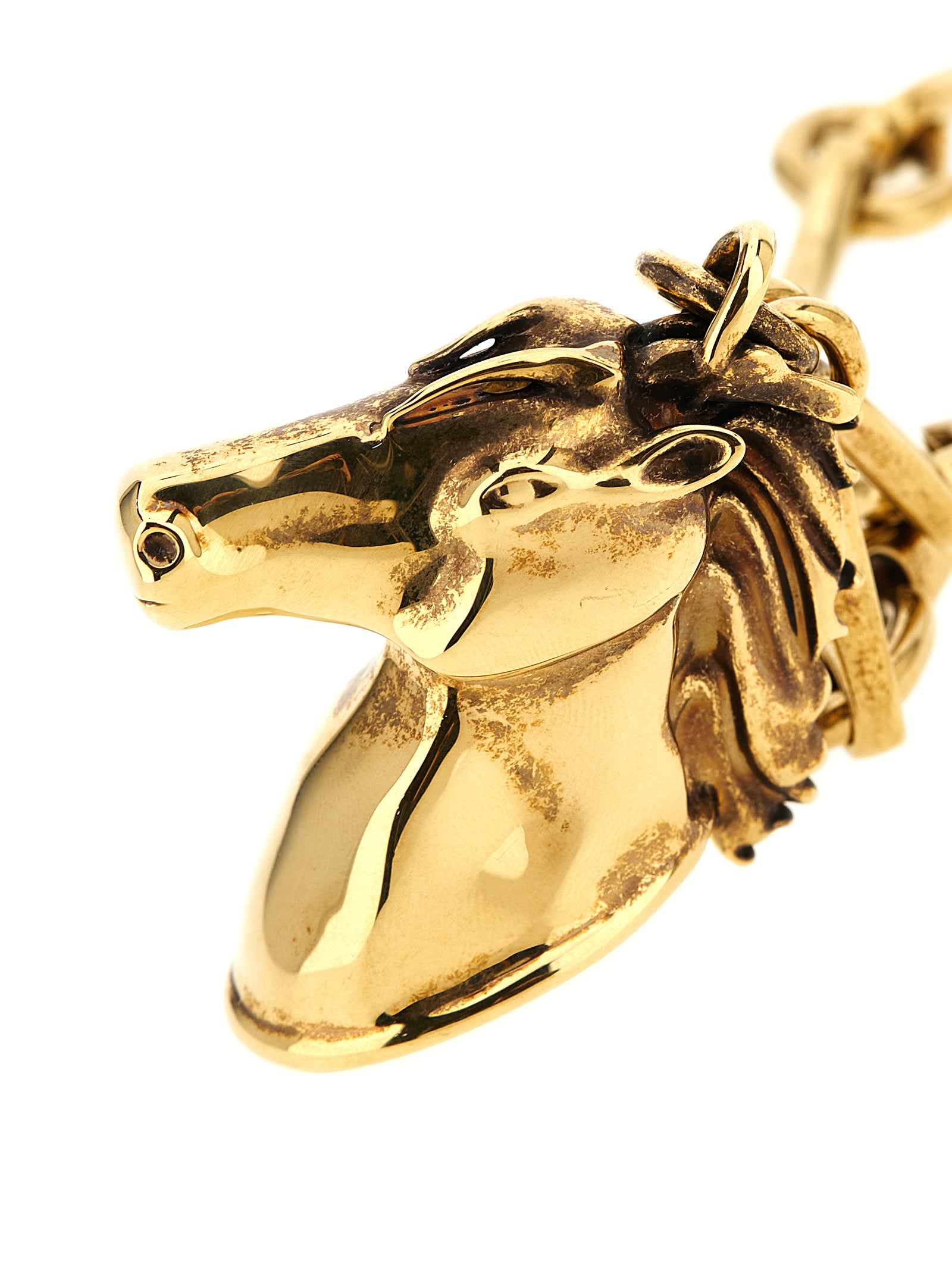 Chloé Womens Vintage Gold Horse Brass Pendant Necklace In Gold