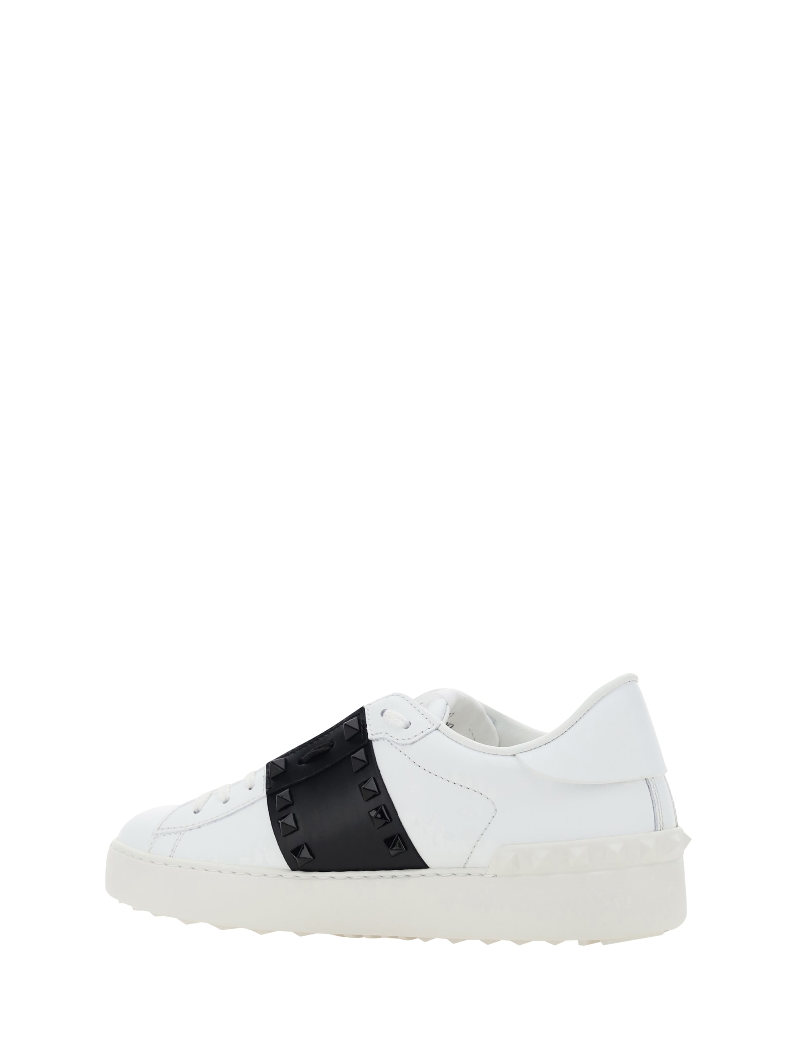 Shop Valentino Garavani Rockstud Untitled Sneakers In Bianco/nero/bianco