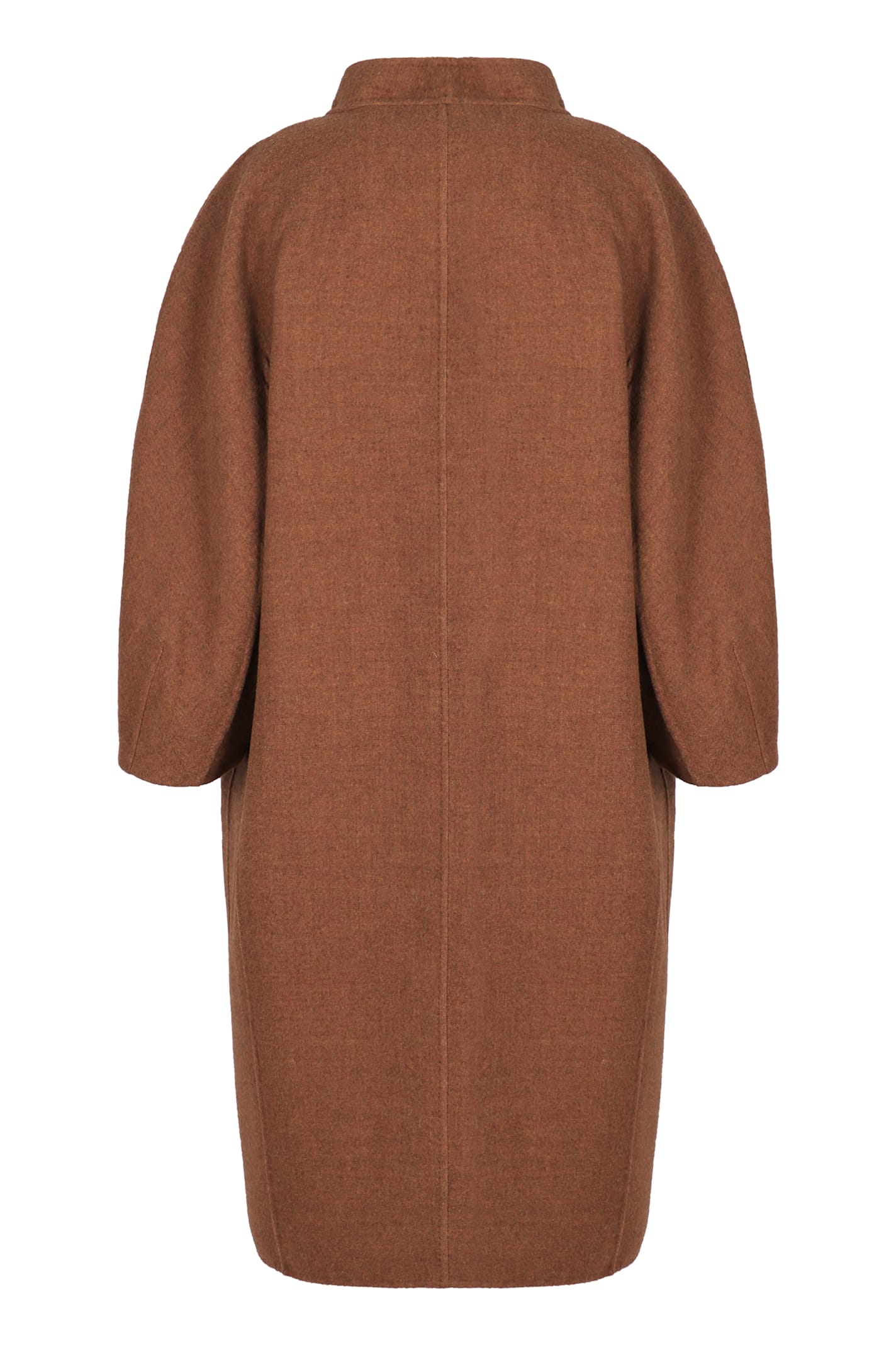 Max Mara Couture Coat In Double Wool In Brown