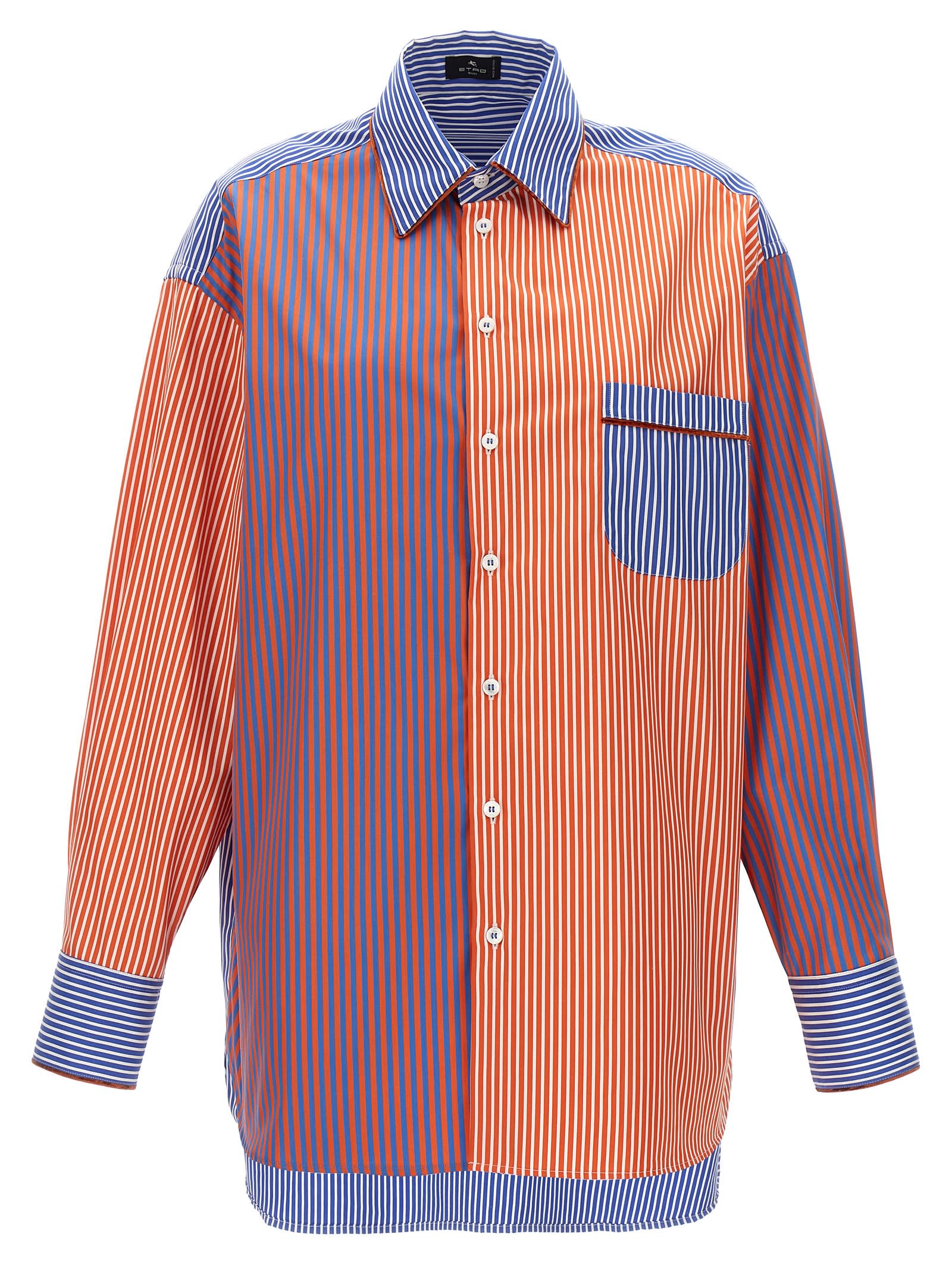 Shop Etro Striped Shirt In Multicolor