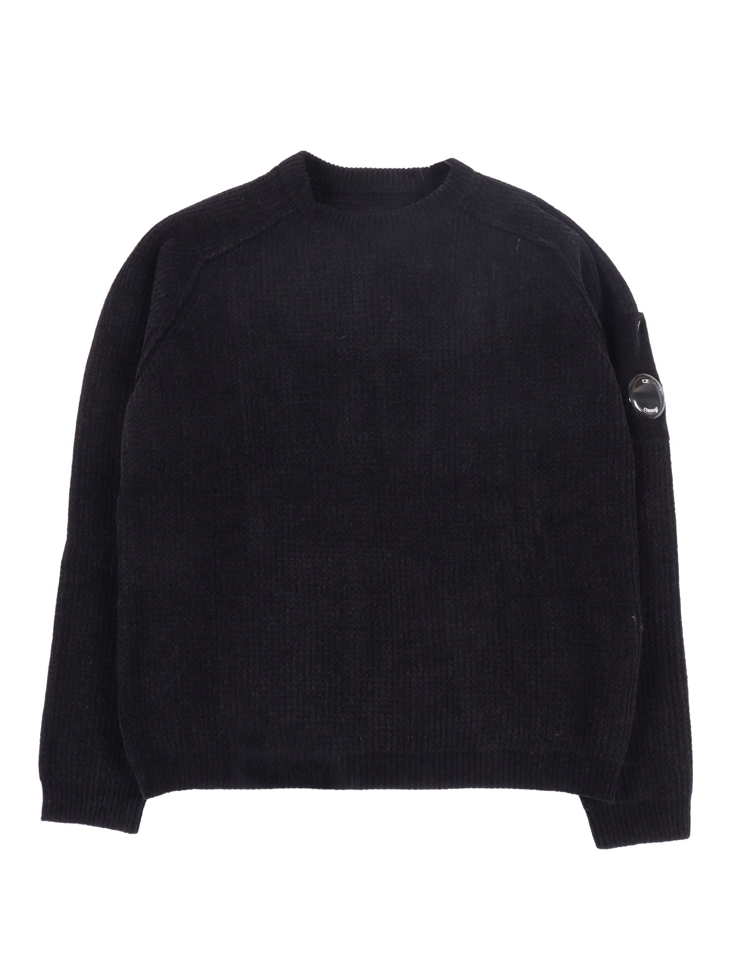 C.p. Company Undersixteen Crewneck Sweater In Black