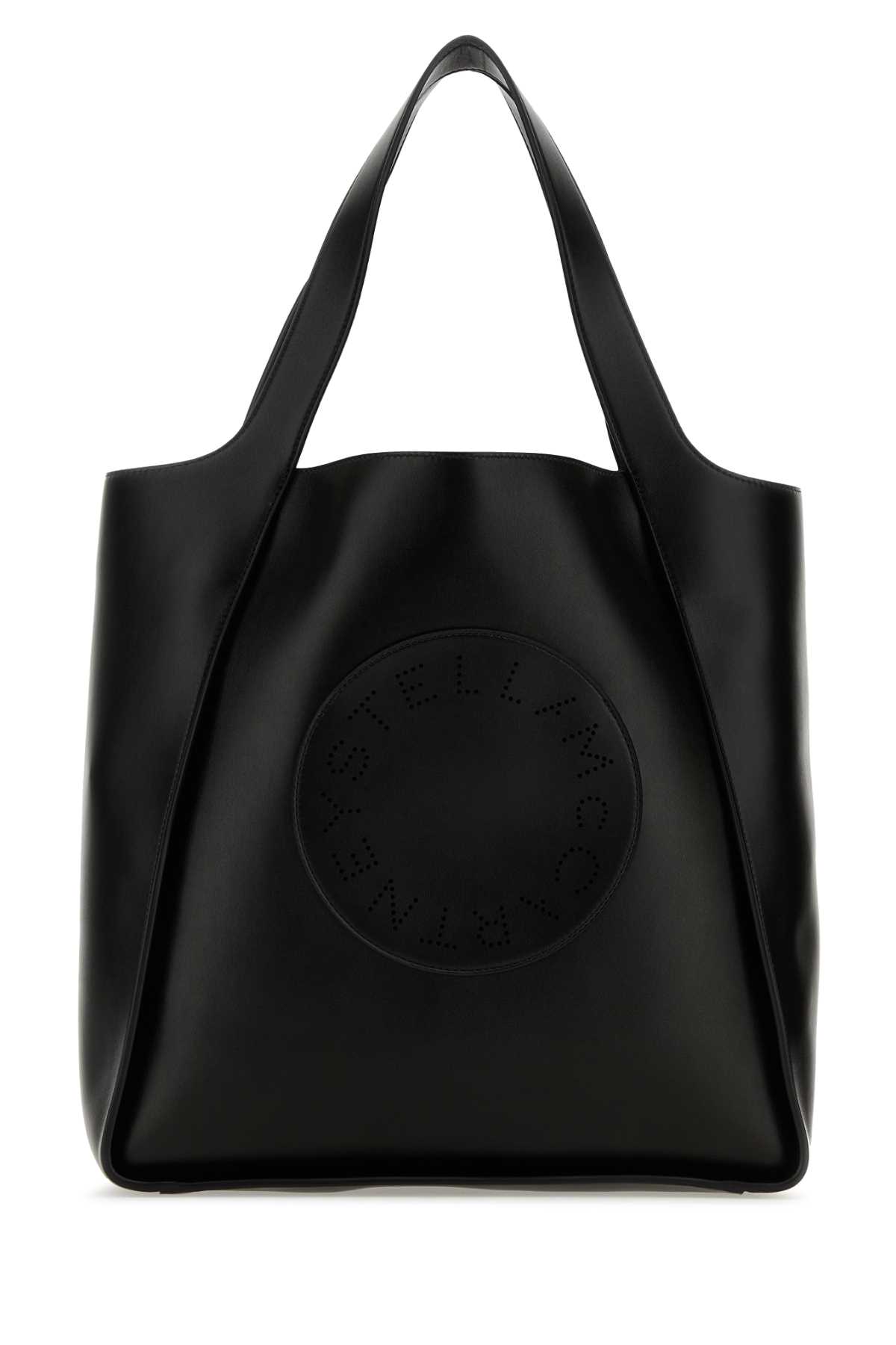 Shop Stella Mccartney Black Alter Mat Stella Logo Shopping Bag