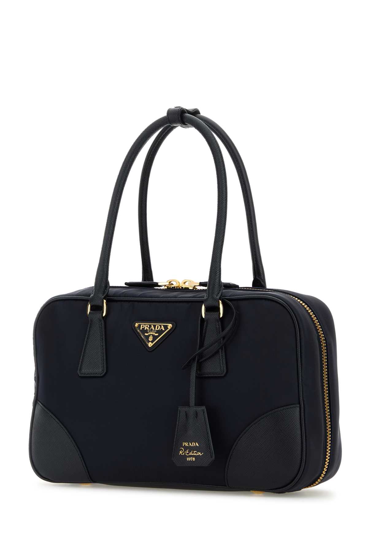 Prada Midnight Blue Canvas Medium Re-edition 1978 Handbag In Blue