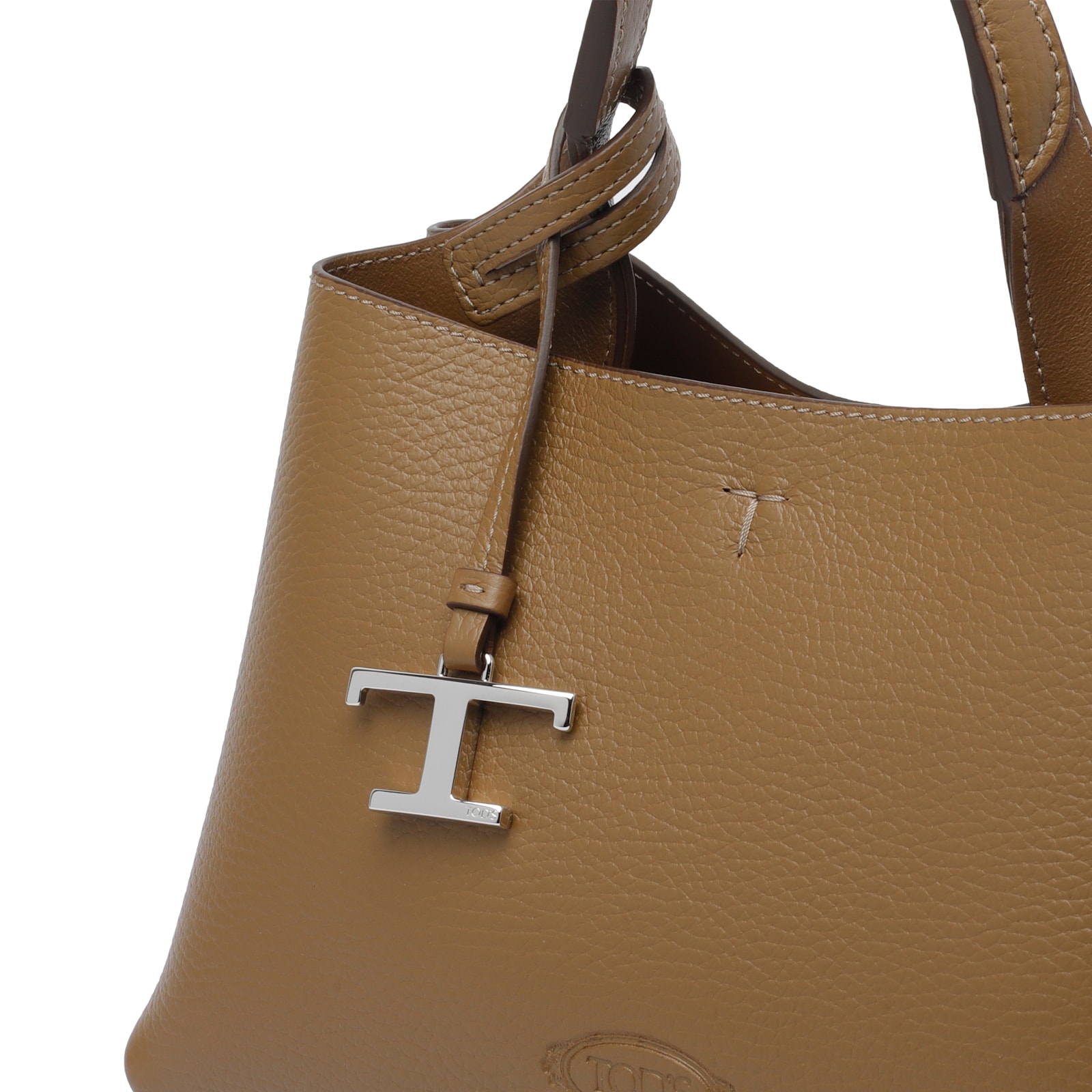 Tod's Micro Handbag With Textured Finish And Adjustable Strap In Brown