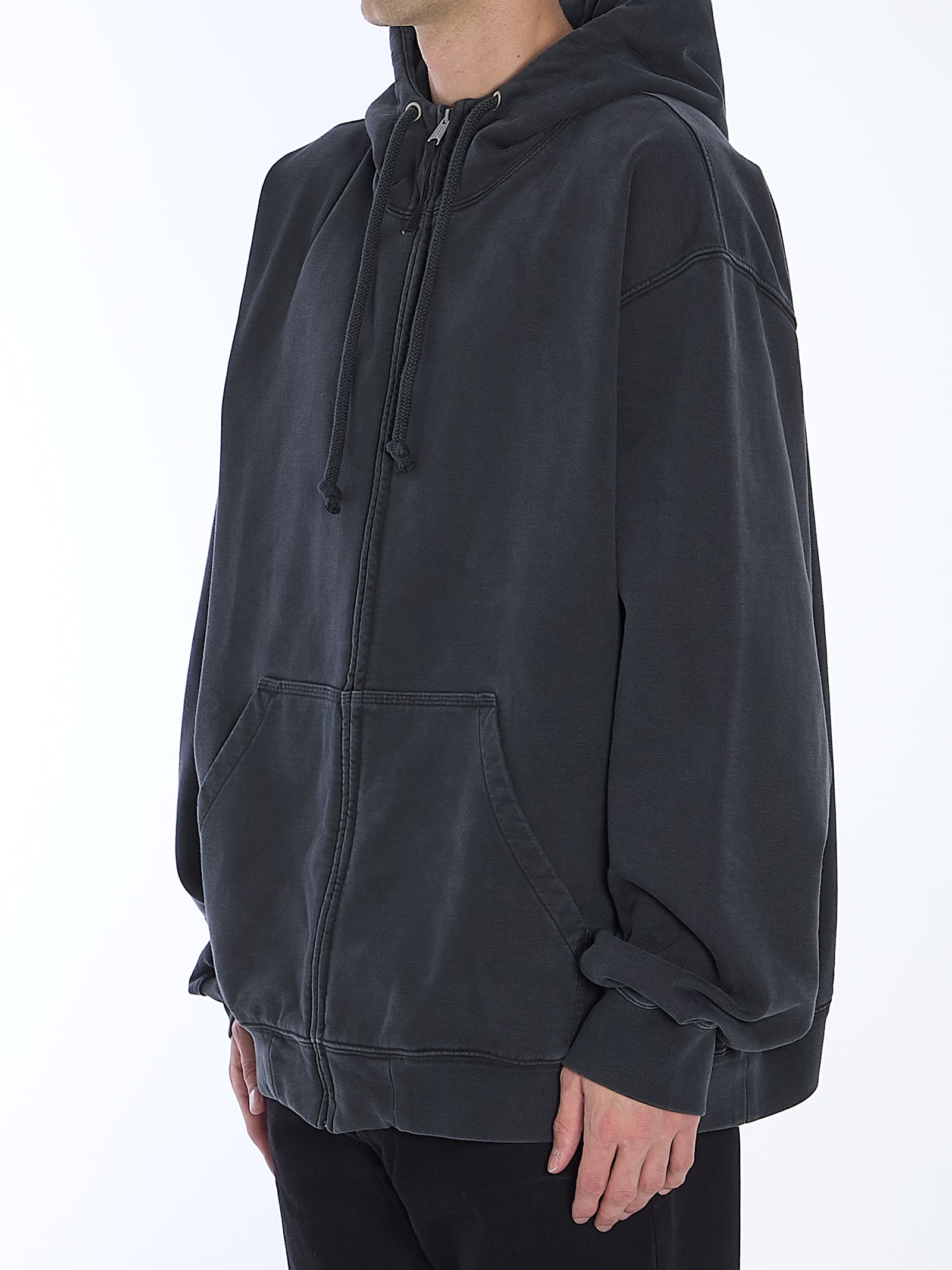 Shop Maison Margiela Embroidered Logo Hoodie In Black