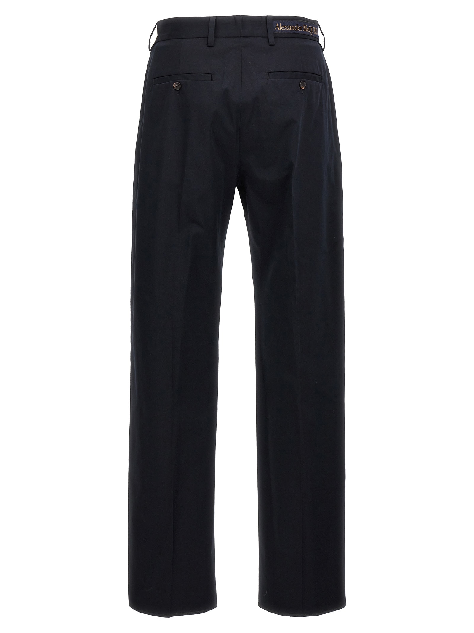 Shop Alexander Mcqueen Camera Strap Chino Trousers In Blue