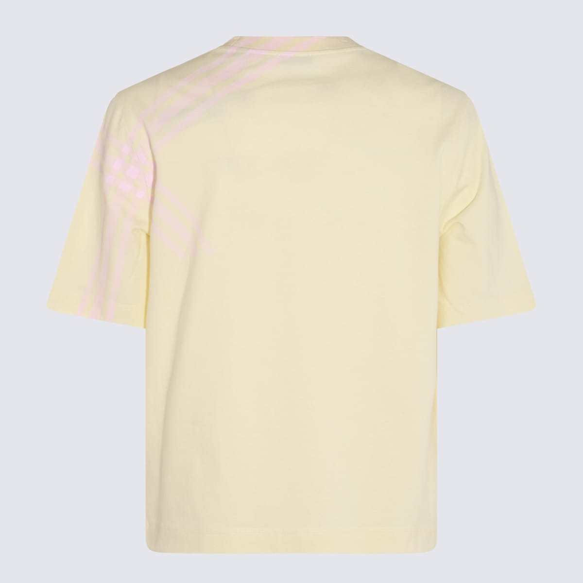 Shop Burberry Yellow Cotton T-shirt In Sherbet