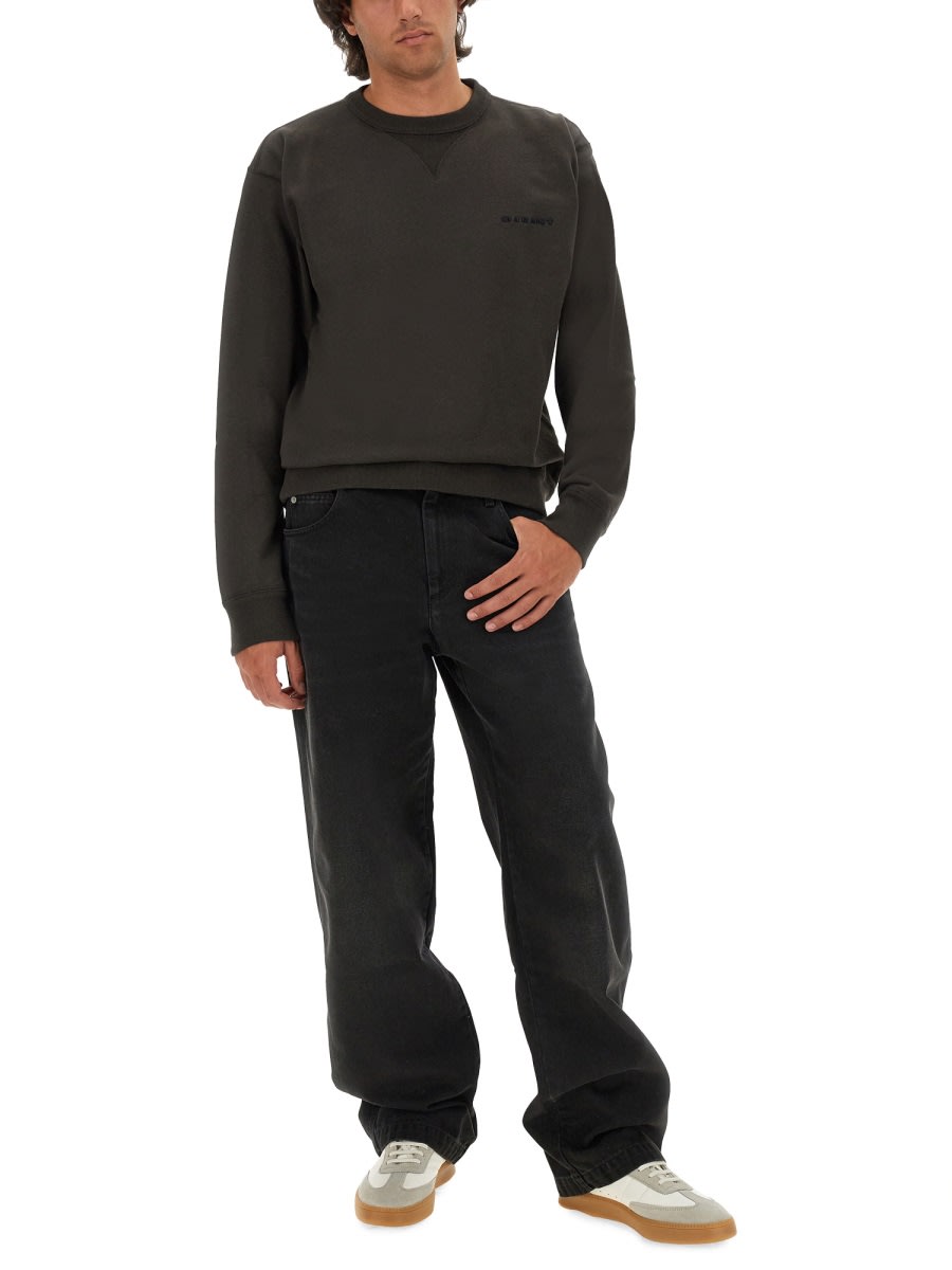 Isabel Marant Logo Detail Cotton Blend Sweatshirt In Black