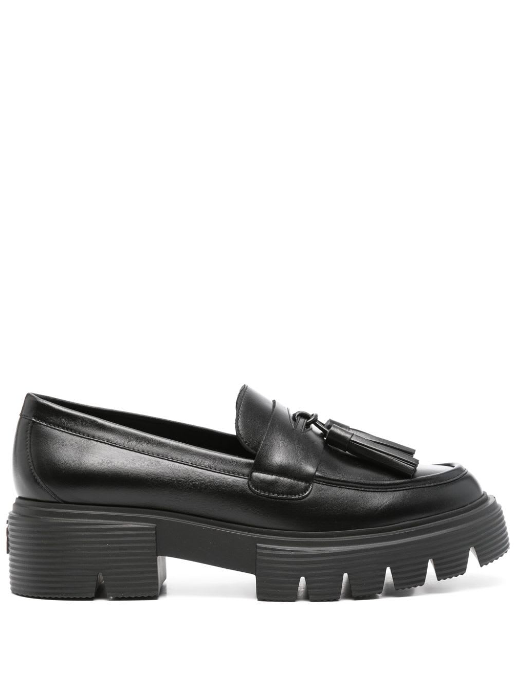 Shop Stuart Weitzman Nolita Tassel Loafer In Blk Black