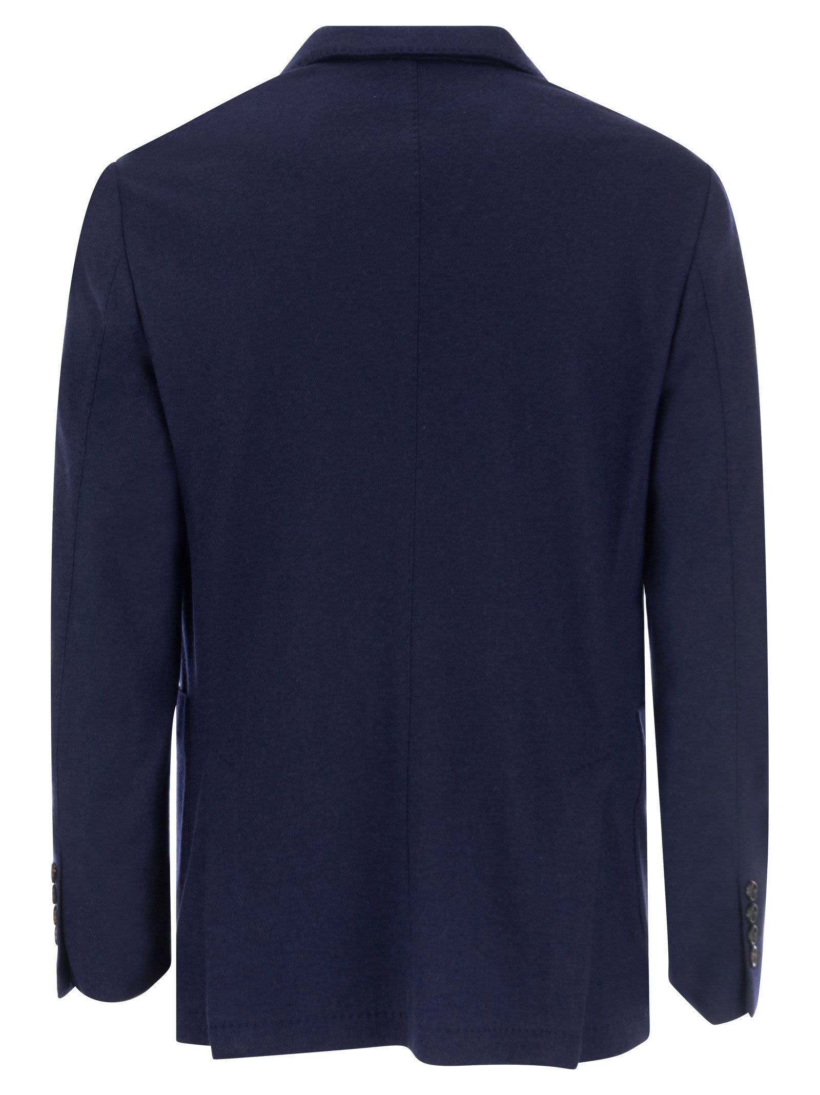 Shop Brunello Cucinelli Cashmere Jersey Blazer With Patch Pockets In Cobalt