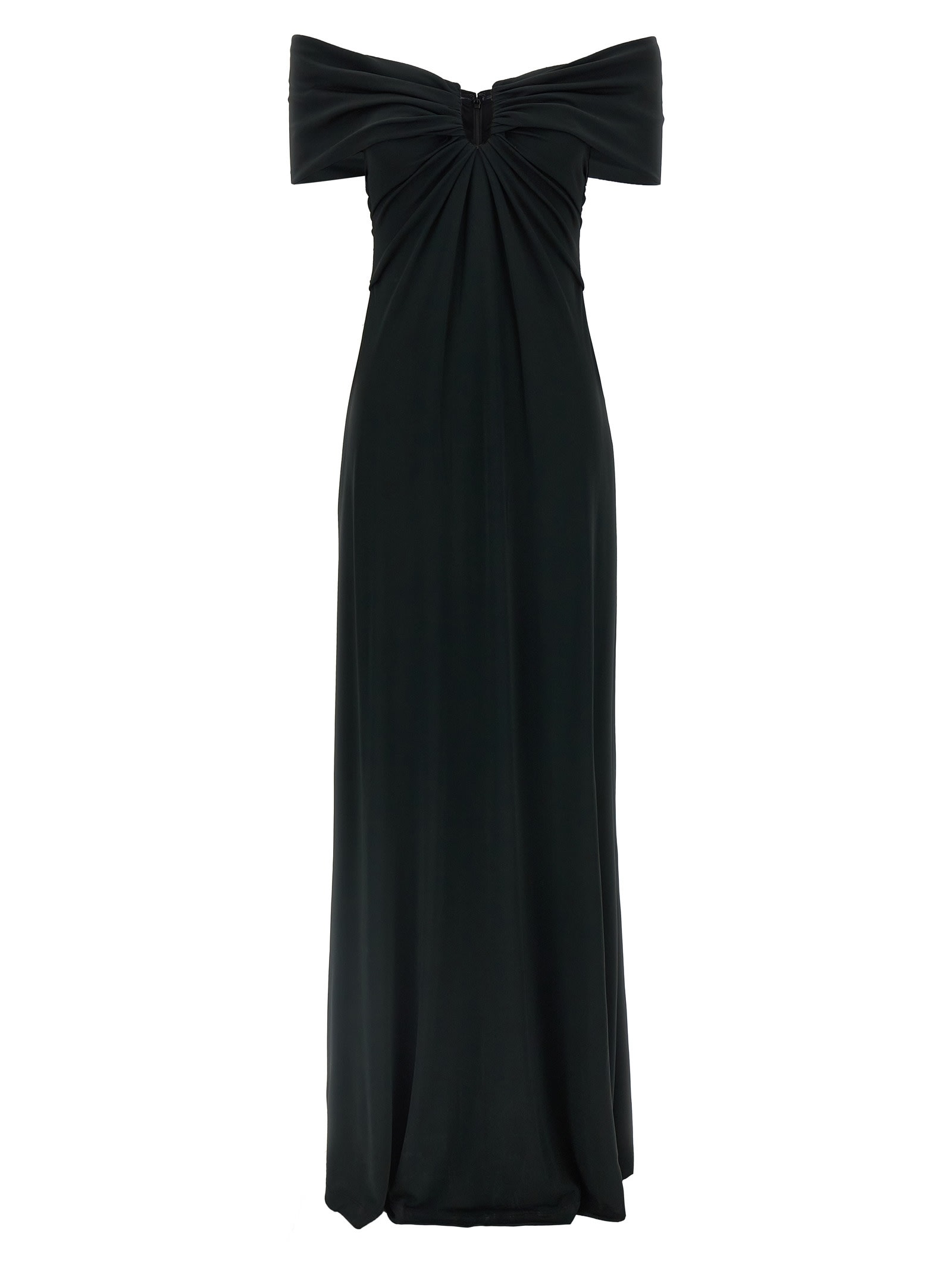 Carolina Herrera Off-shoulder Gown Dress In Black