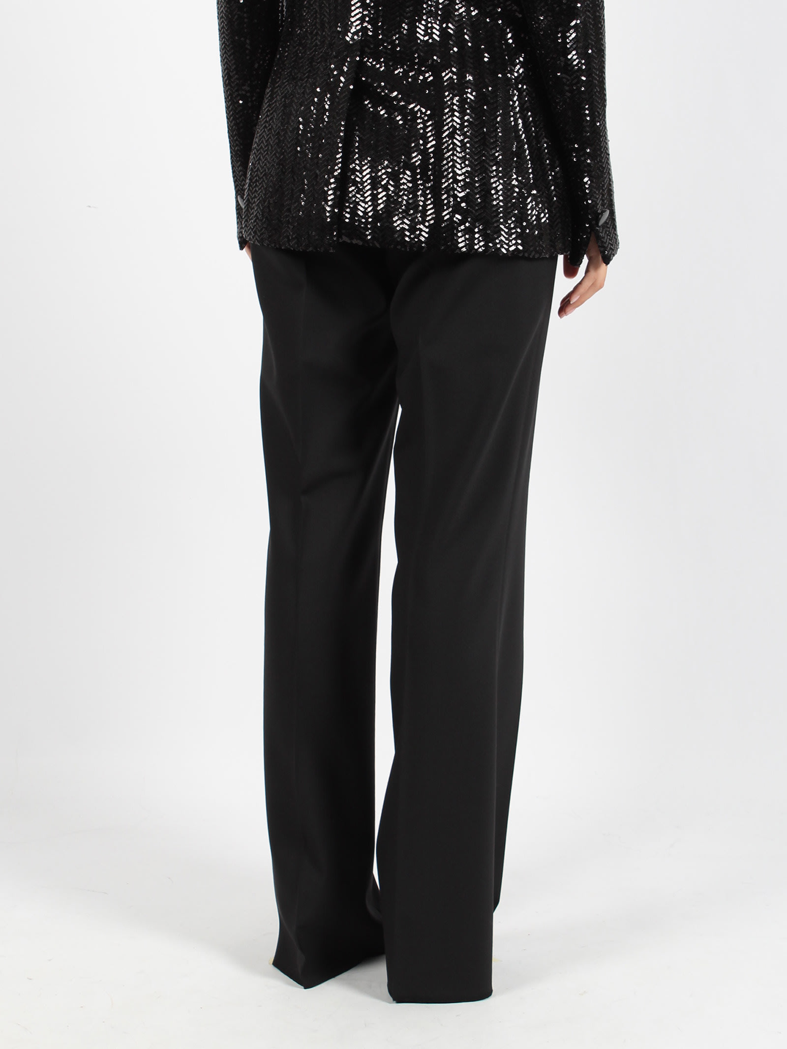 Tagliatore Twill Stretch Tailored Pants In Black