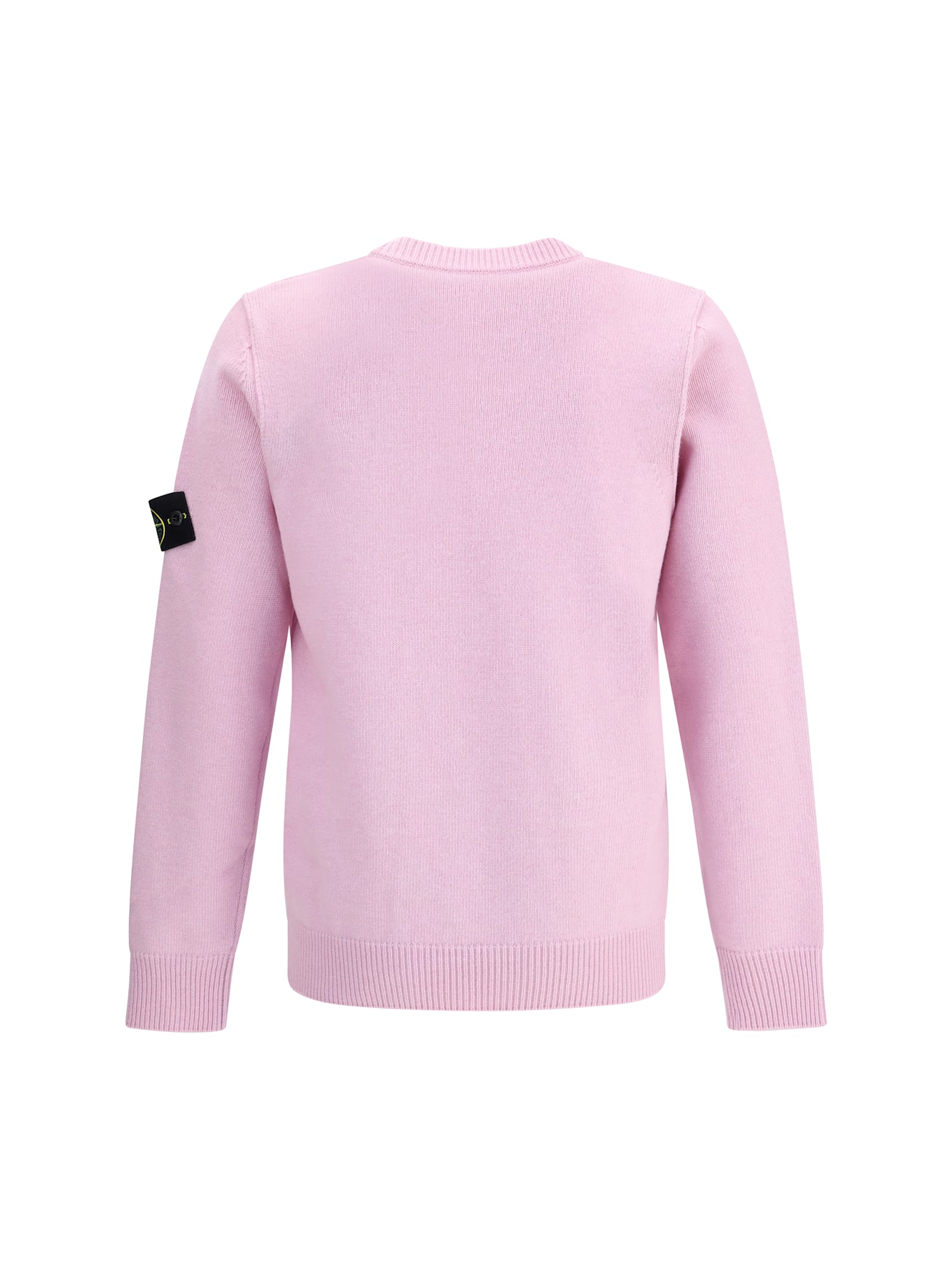 Stone Island Logo-patch Crew-neck Sweater In Pink