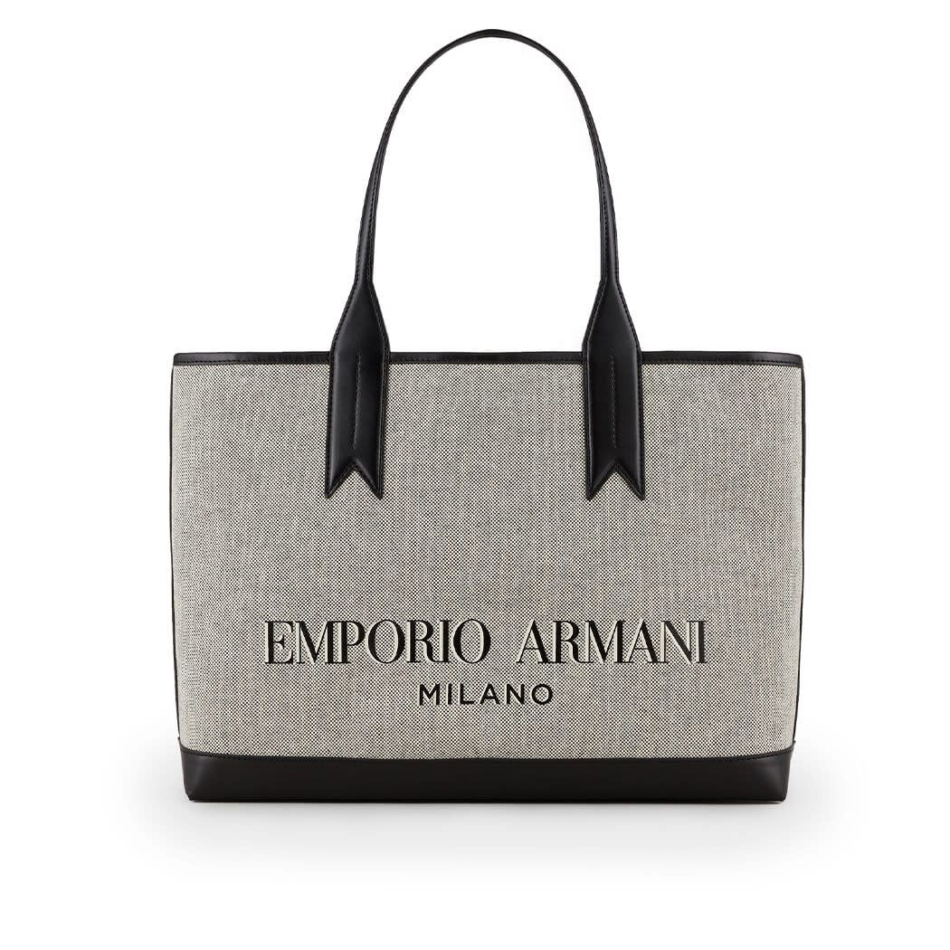 Emporio Armani Grey Canvas Shopping Bag