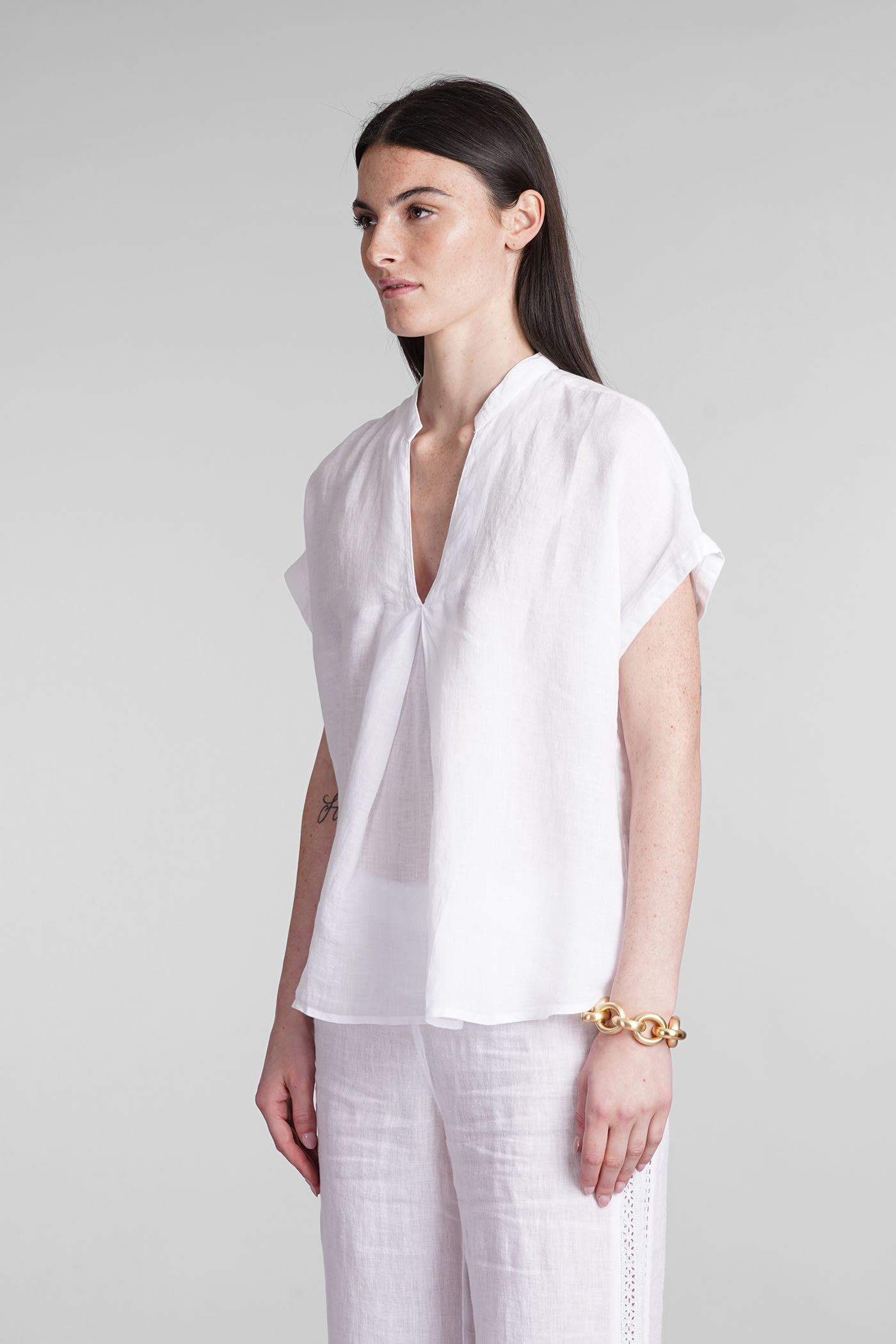 Shop 120% Lino Blouse In White Linen