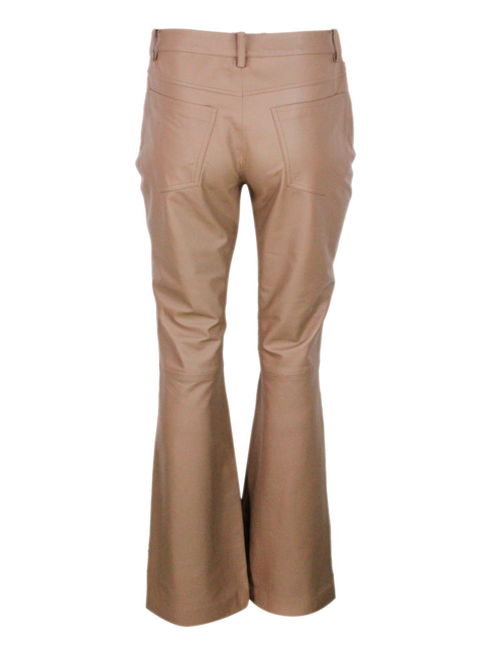 Fabiana Filippi Soft Lambskin Bootcut Trousers In Brown
