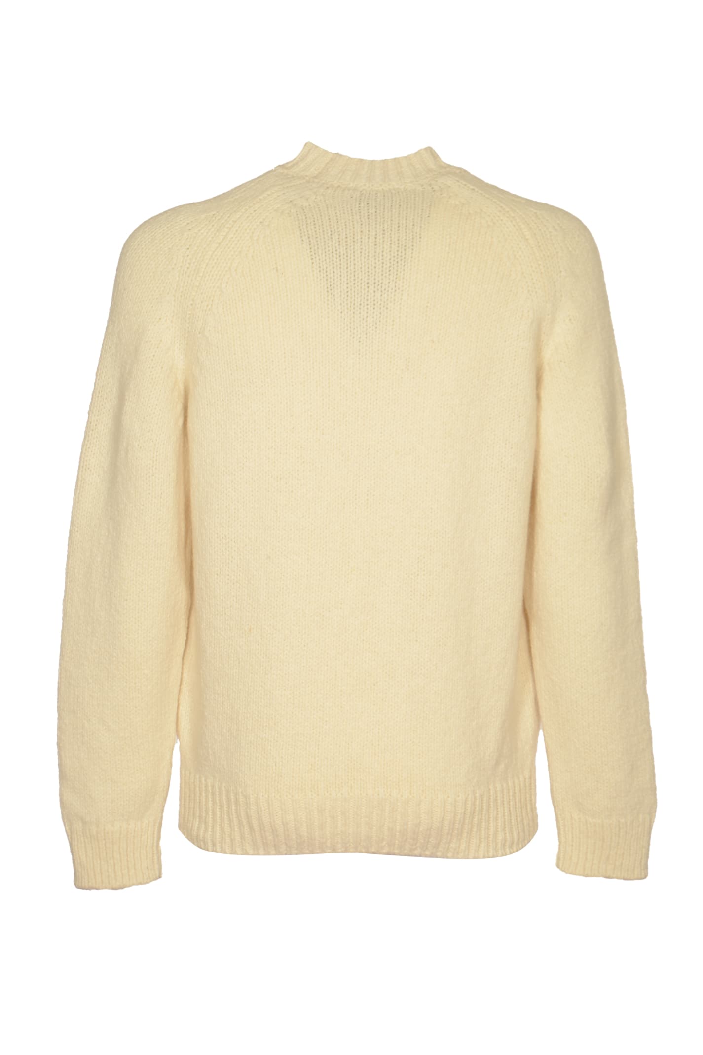 Shop Apc Round Neck Ribbed Sweater In Ecru