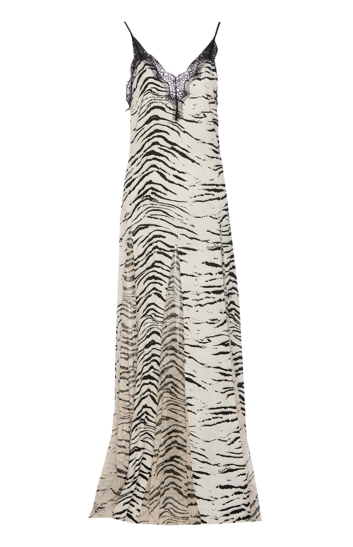Elisabetta Franchi Animal-print Maxi Dress In Black