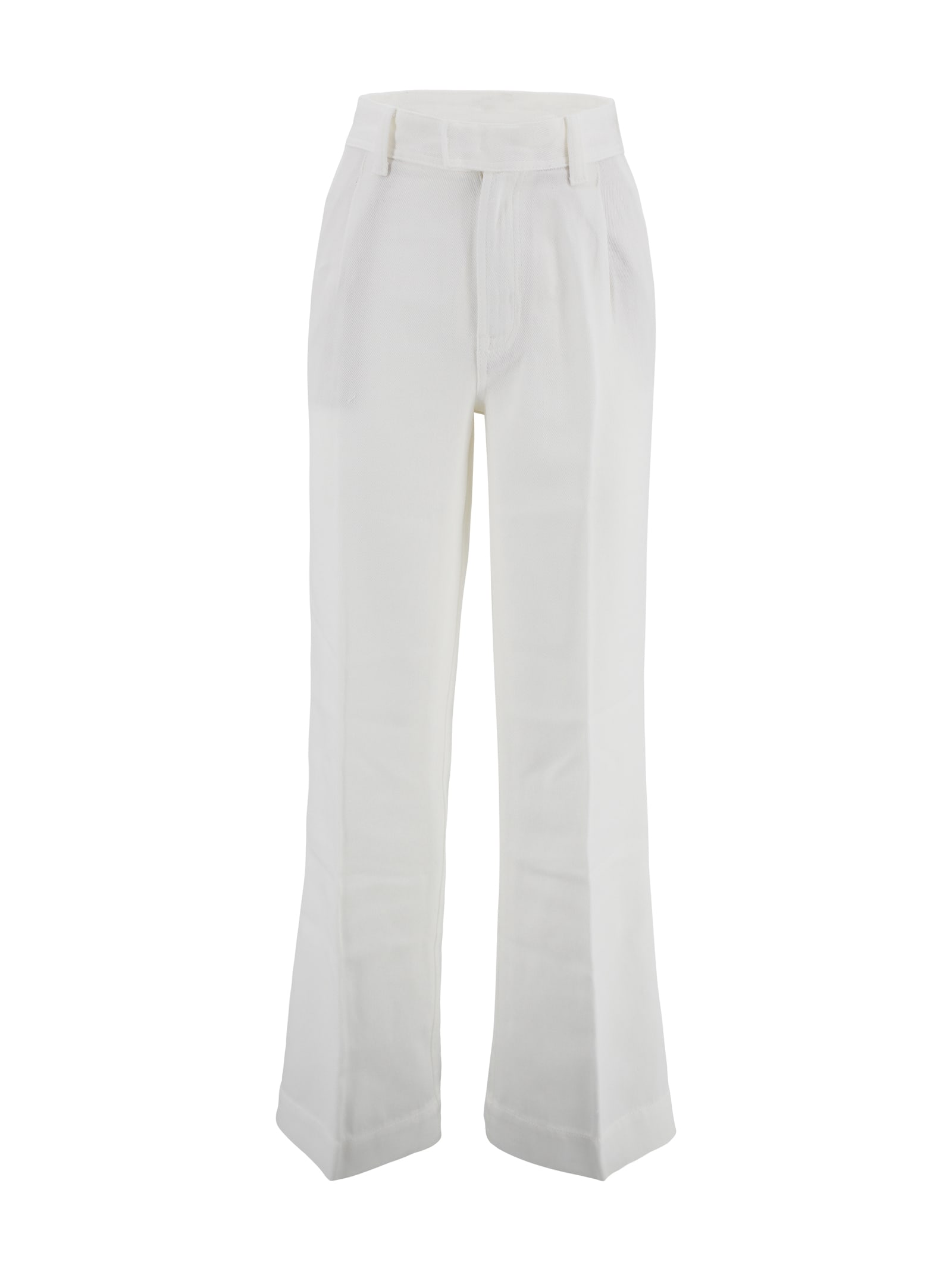 Shop 7 For All Mankind Pleated Trouser Colored Tencel In White