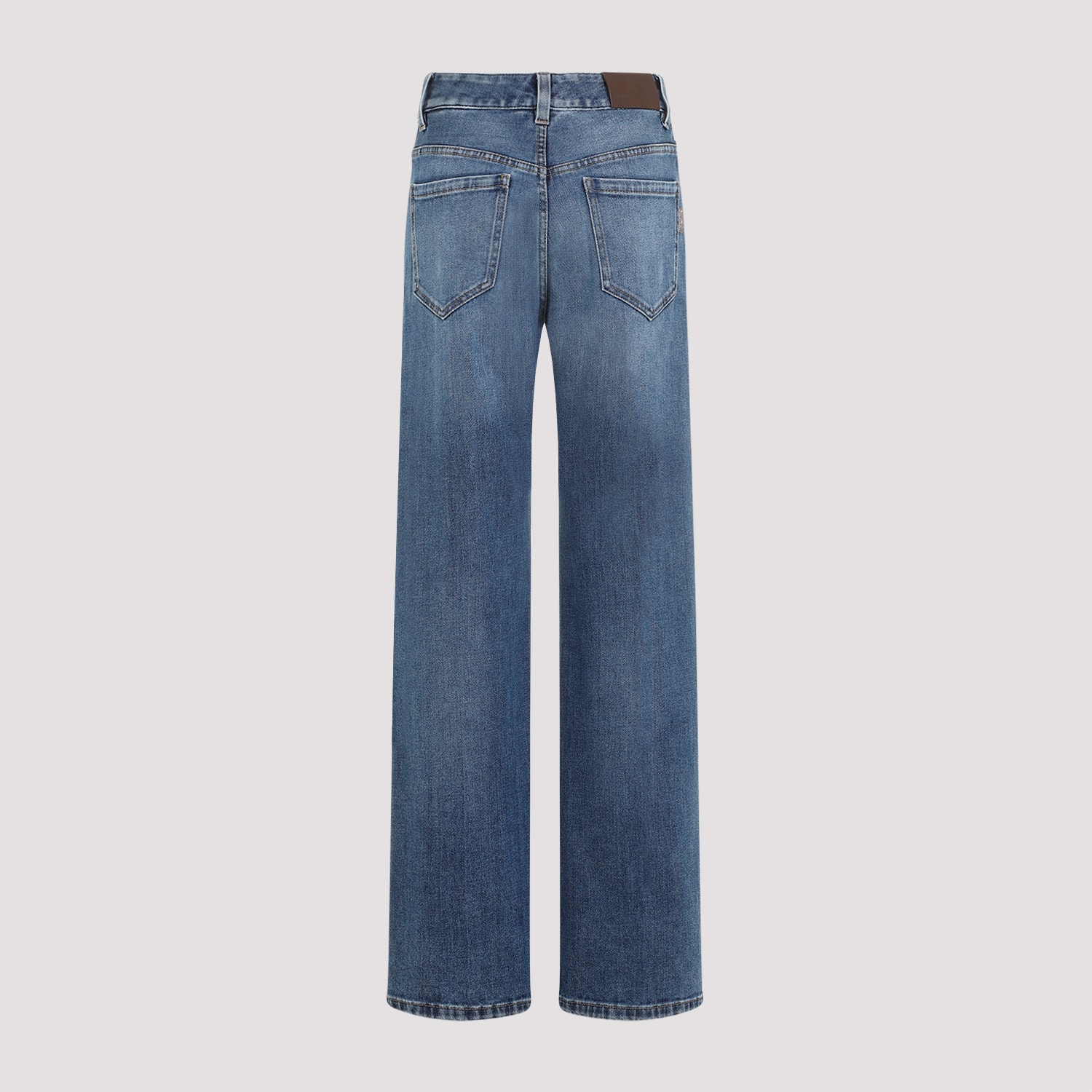 Shop Brunello Cucinelli Straight Leg Cotton Jeans In Blue Denim