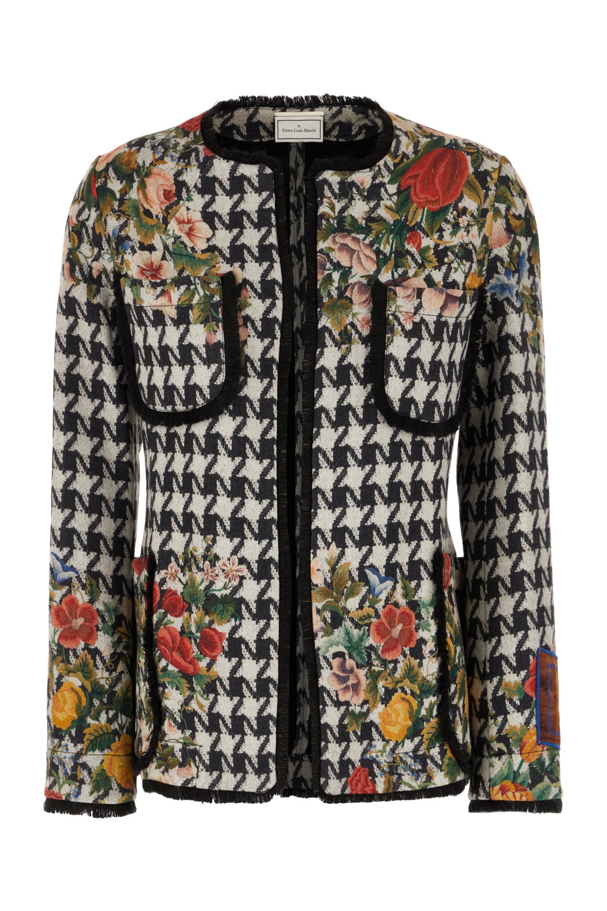 Shop Pierre-louis Mascia Printed Fabric Cardigan In 101