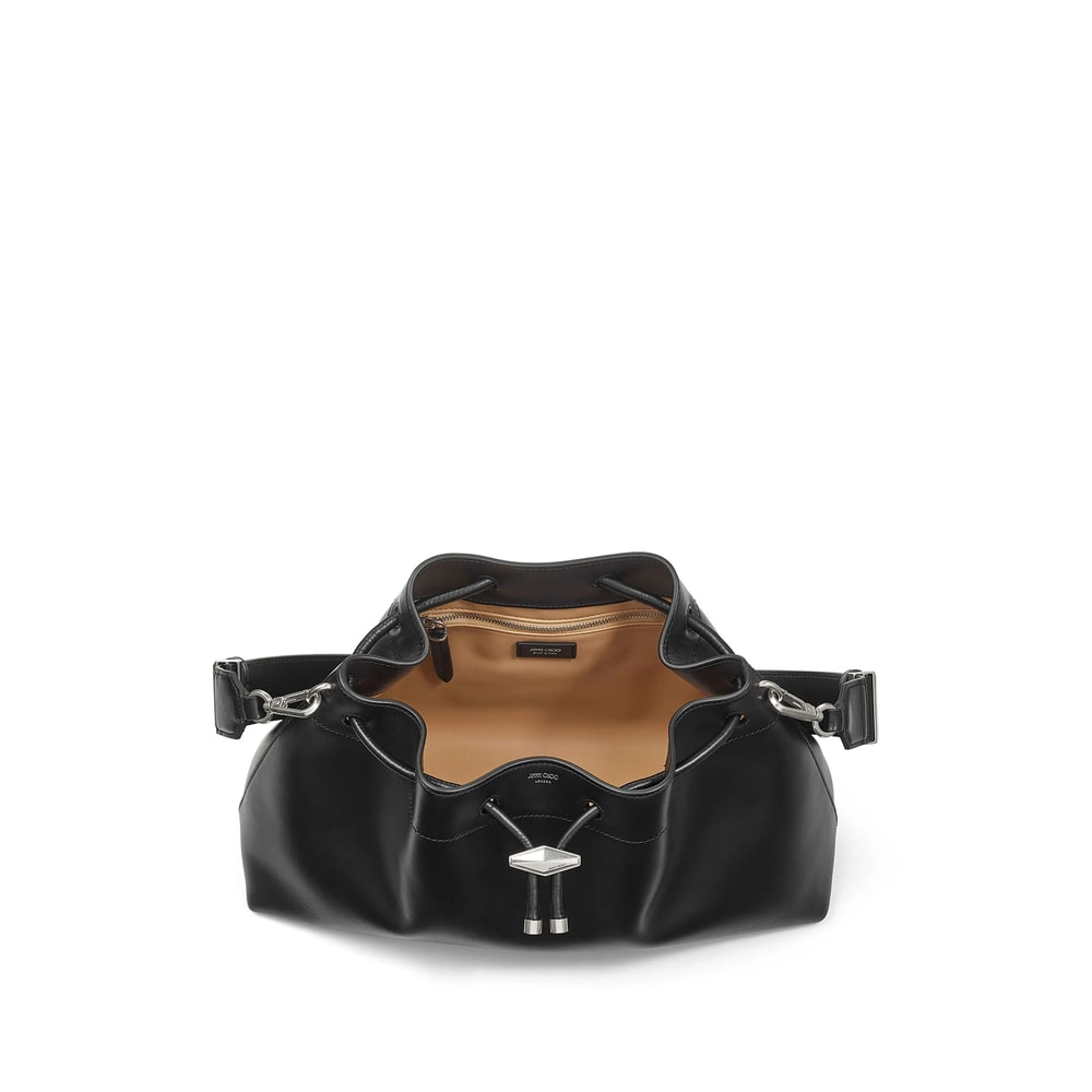 Jimmy Choo E/w Bon Bon Soft Shiny Leather Bag In Black