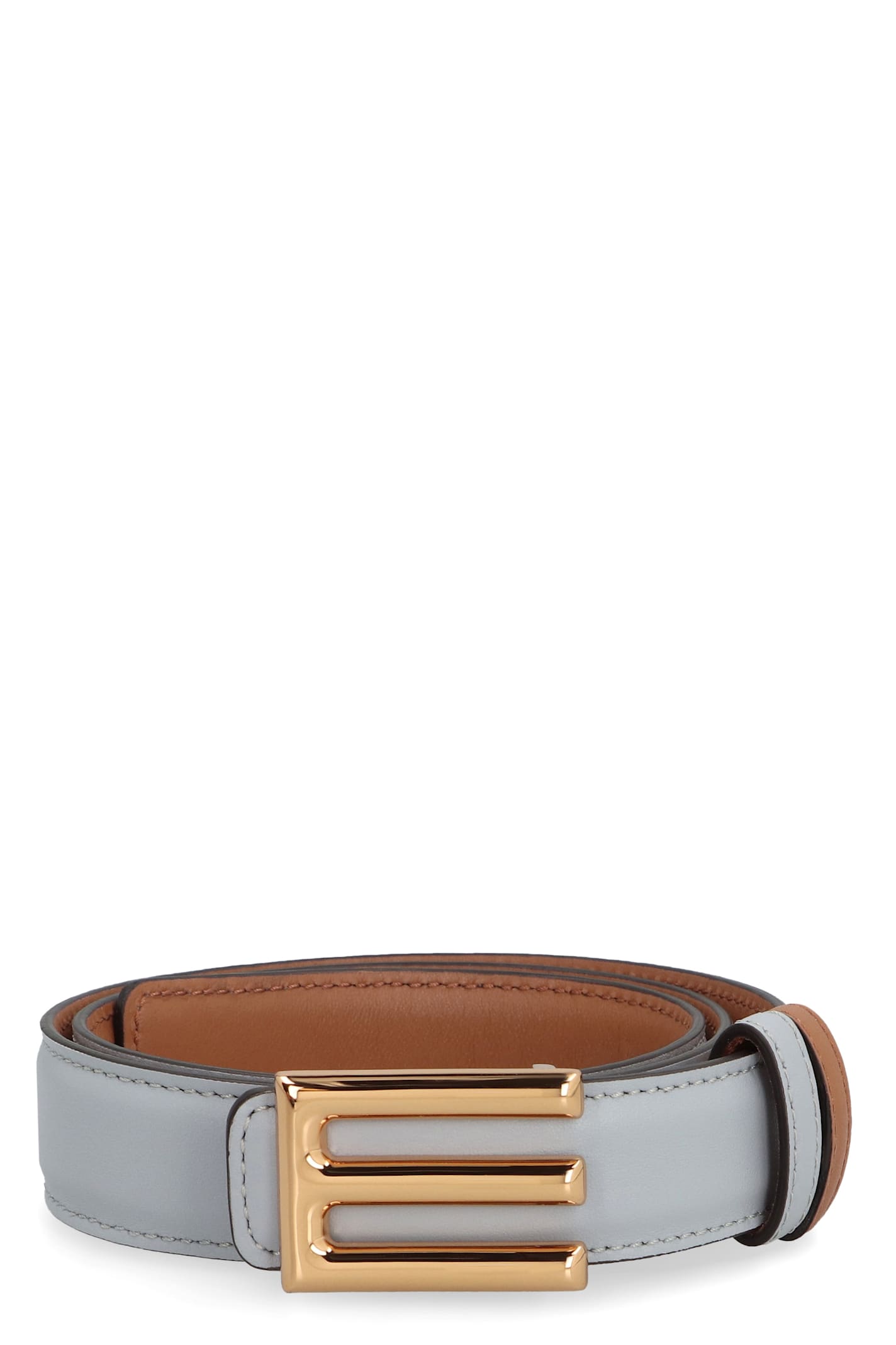 Shop Etro Reversible Leather Belt In Light Blue