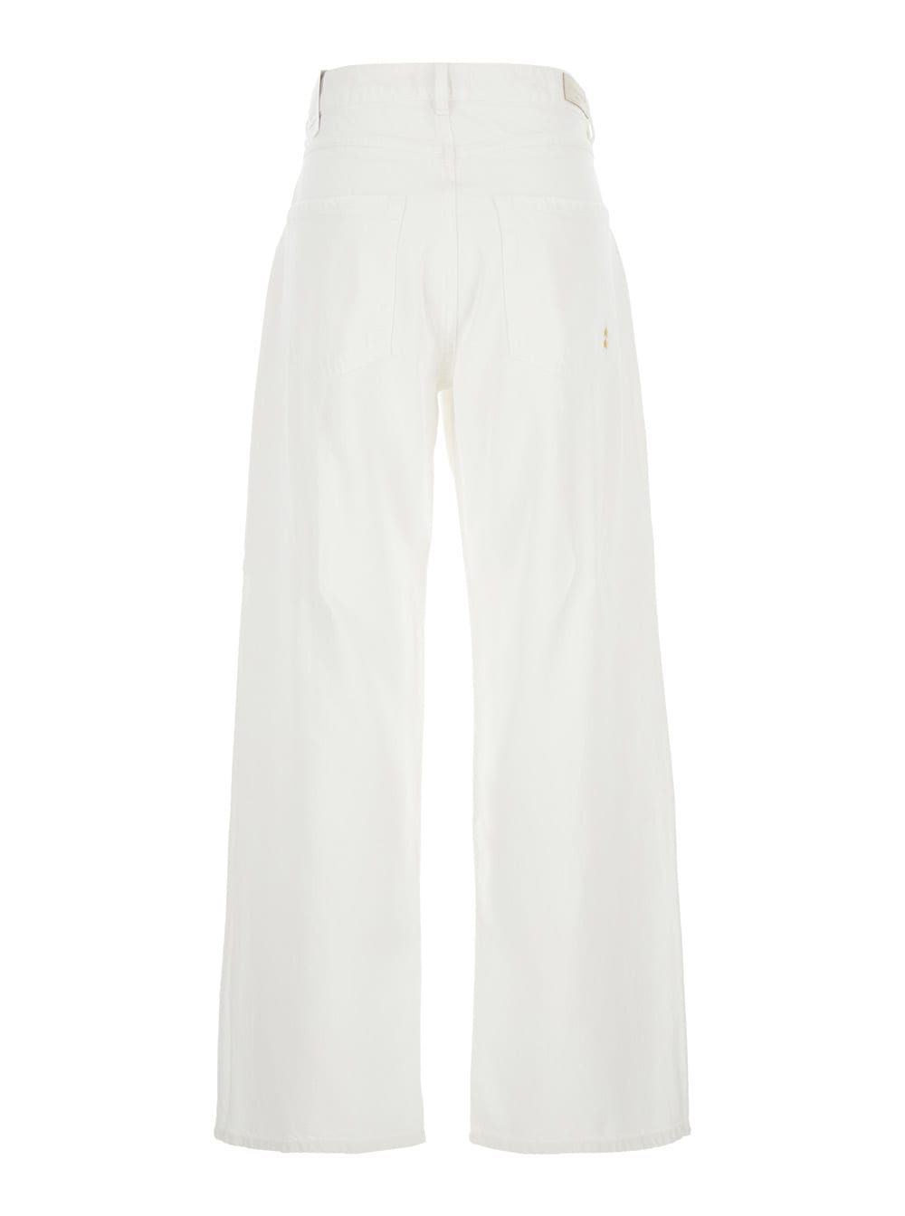 Icon Denim Poppy White Jeans With Medium Rise And Logo Patch On The Rear In Denim Woman In White