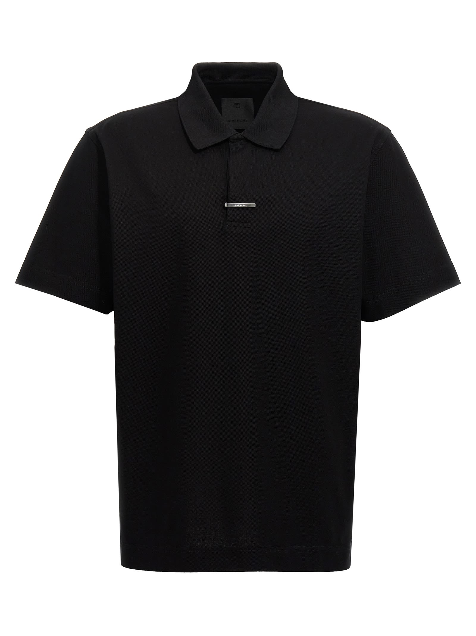Shop Givenchy Placket Polo Shirt In Black