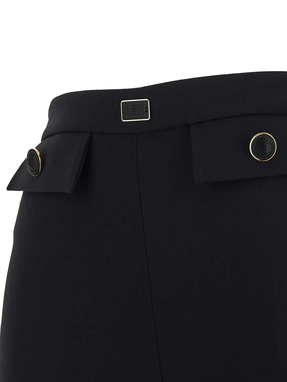 Shop Elisabetta Franchi Flare Trousers In Black