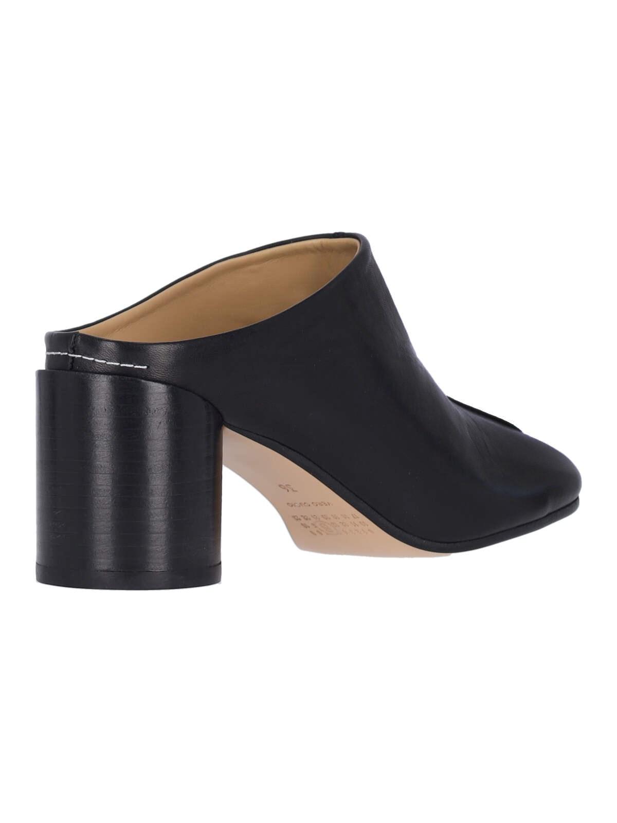 Shop Mm6 Maison Margiela Stitch-out Mules In Black