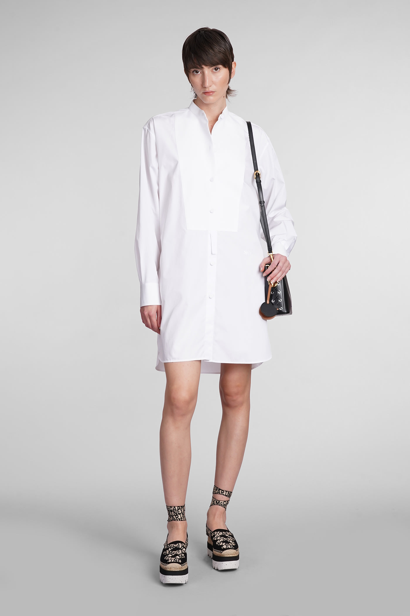 Shop Stella Mccartney Dress In White Cotton