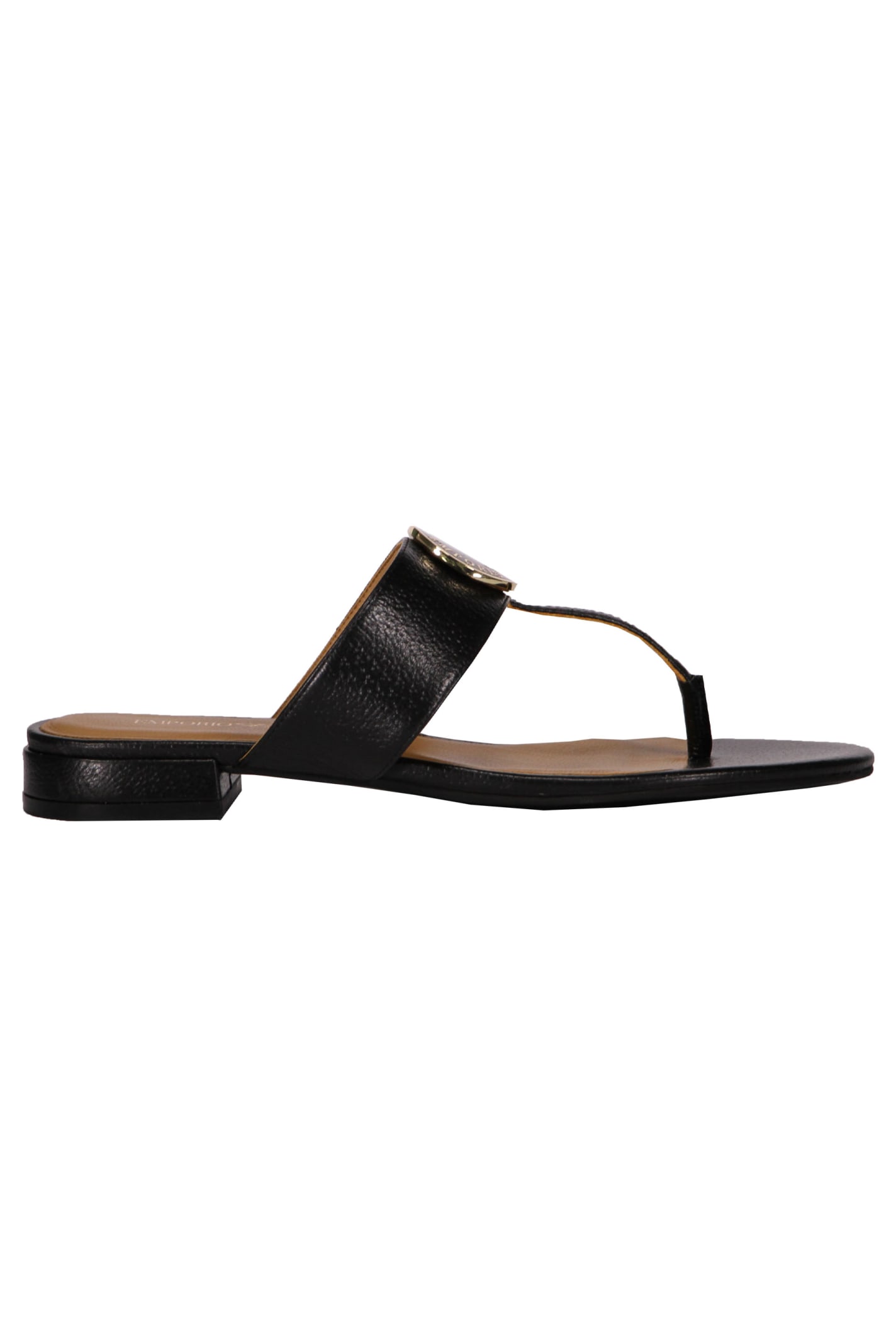 Shop Emporio Armani Leather Thong-sandals In Black