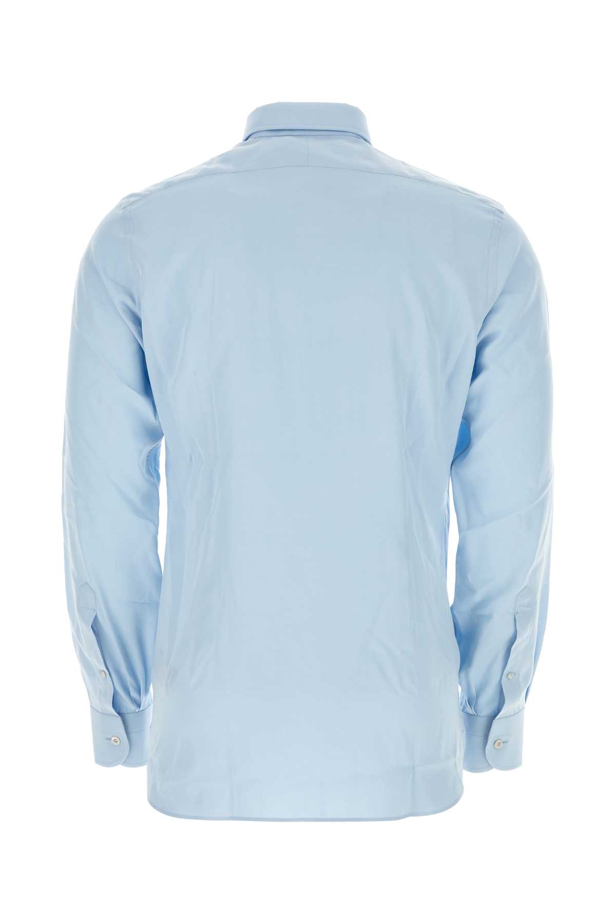 Shop Tom Ford Light Blue Lyocell Blend Shirt In Skyblue